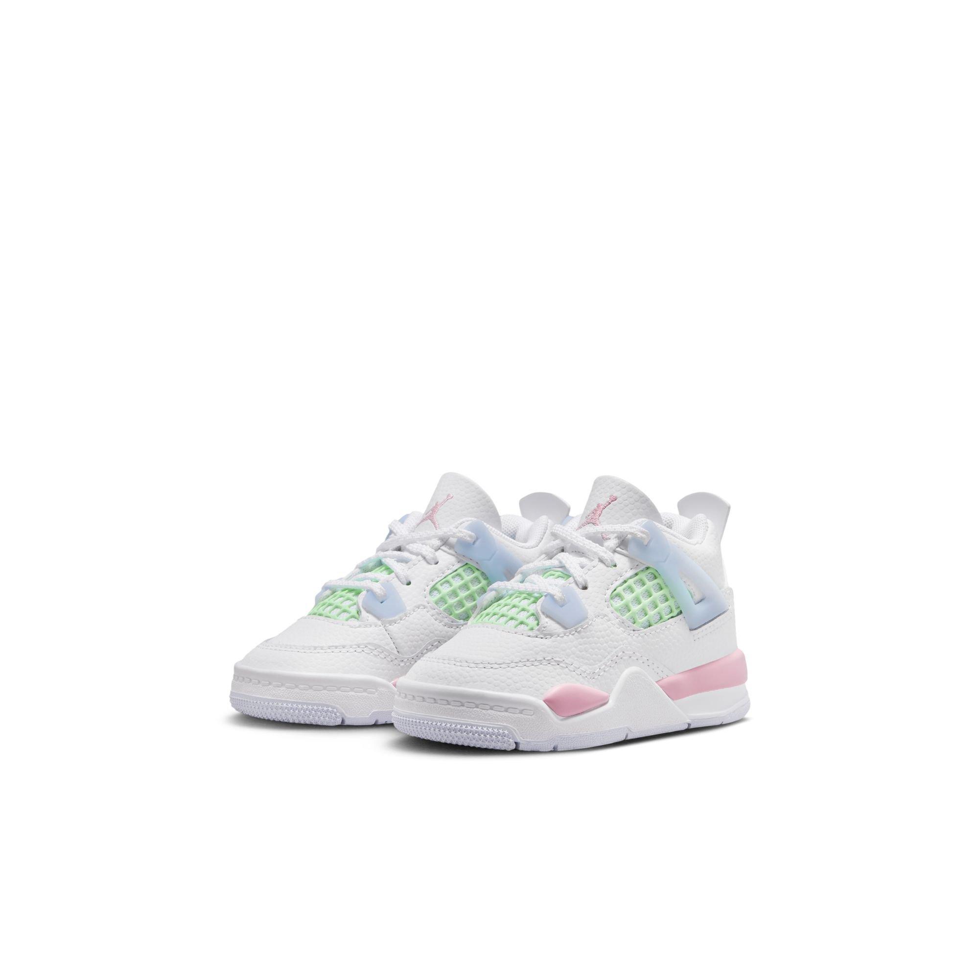 Jordan 4 Retro &ldquo;Valentine's Day&rdquo; Toddler Kids' Shoe - WHITE/SOFT PINK/HALF BLUE Thumbnail View 4