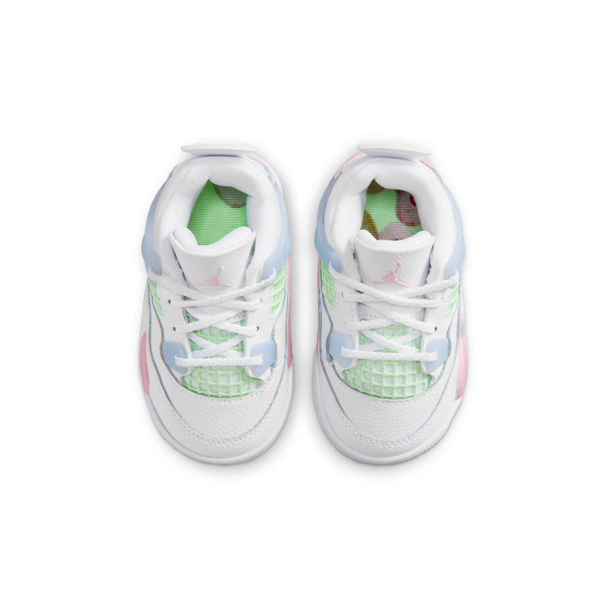 Jordan 4 Retro &ldquo;Valentine's Day&rdquo; Toddler Kids' Shoe - WHITE/SOFT PINK/HALF BLUE Thumbnail View 12