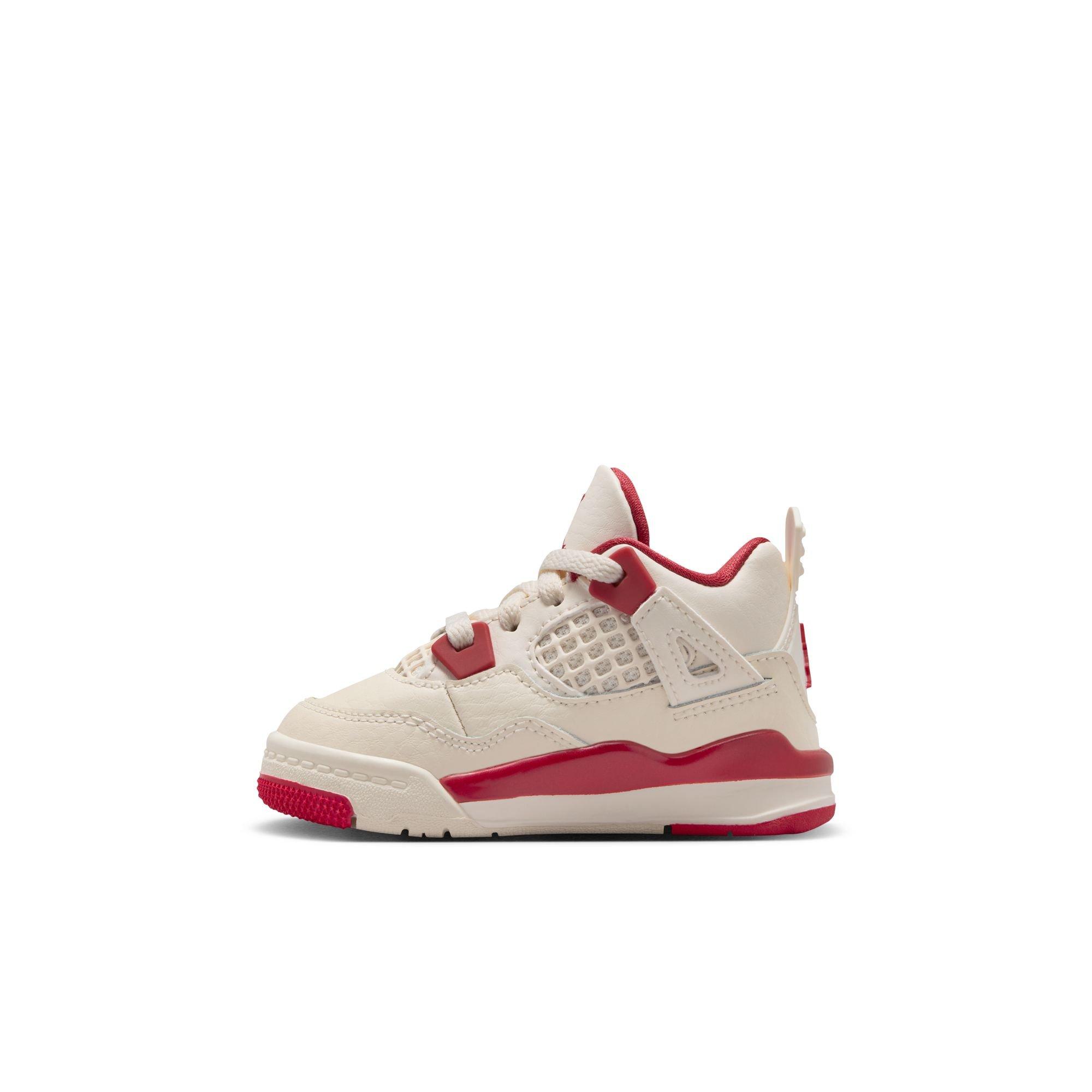 Jordan 4 Retro &ldquo;Sierra Red&rdquo; Toddler Girls' Shoe - PALE IVORY/SIERRA RED Thumbnail View 7
