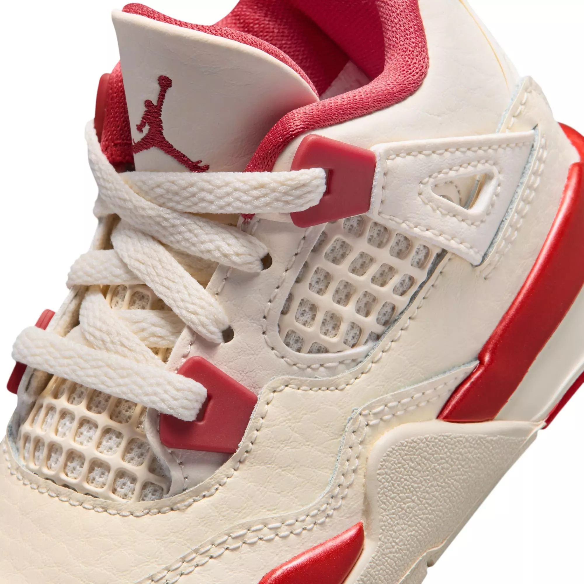 Jordan 4 Retro &ldquo;Sierra Red&rdquo; Toddler Girls' Shoe - PALE IVORY/SIERRA RED