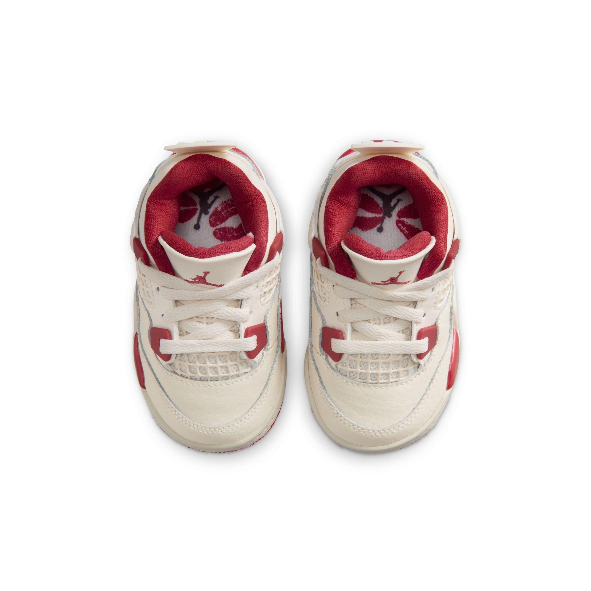 Jordan 4 Retro &ldquo;Sierra Red&rdquo; Toddler Girls' Shoe - PALE IVORY/SIERRA RED Thumbnail View 9