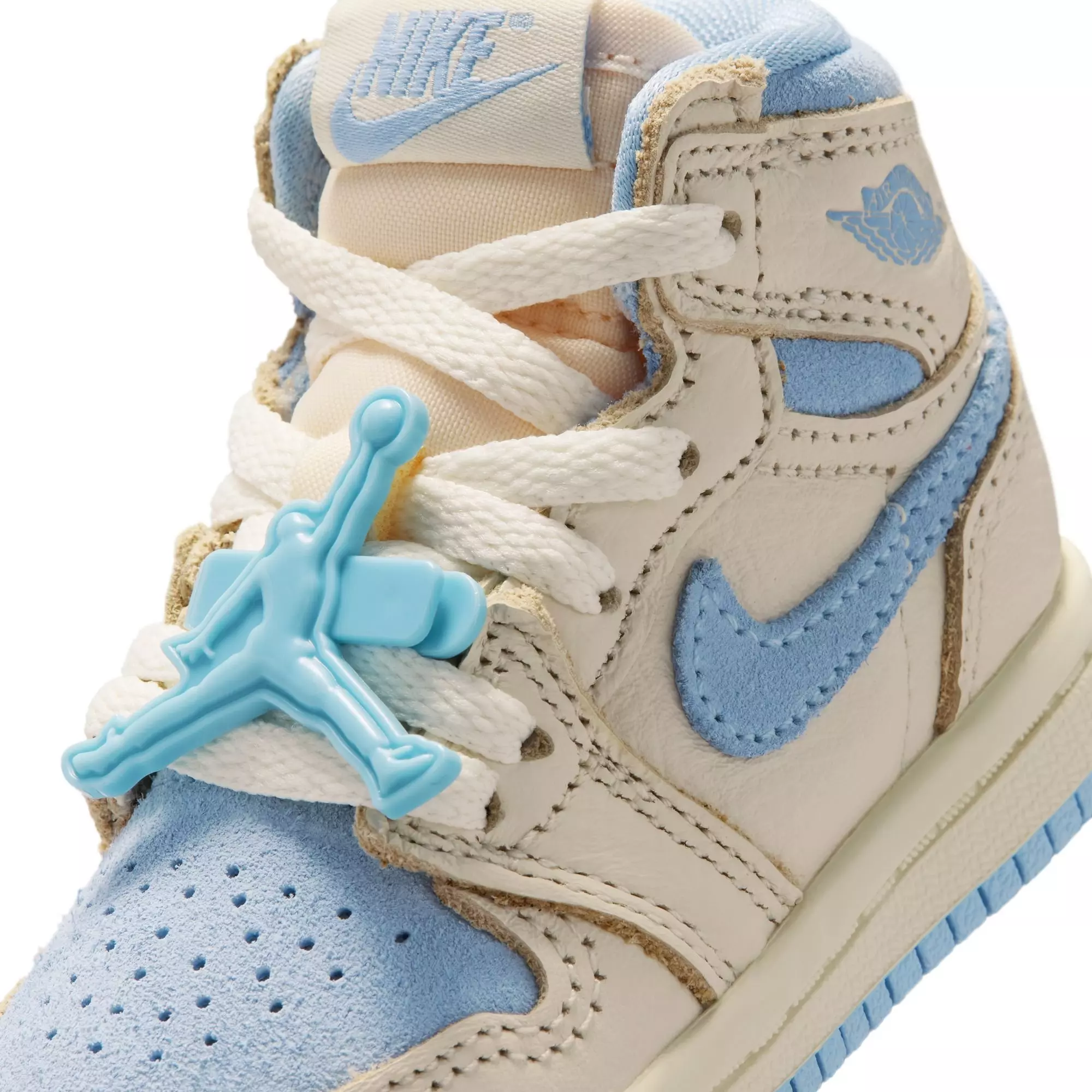 Jordan 1 Retro High OG &ldquo;Psychic Blue&rdquo; Toddler Girls' Shoe - PALE IVORY/PSYCHIC BLUE/COCONUT MILK