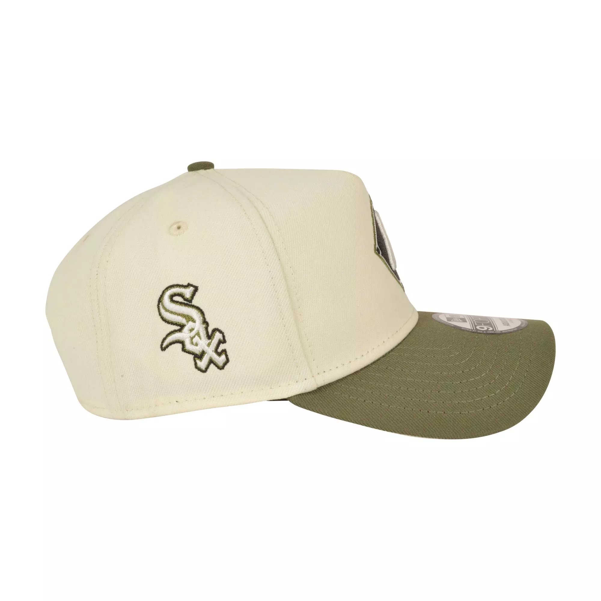 New Era Chicago White Sox 9FORTY A-Frame Varsity Snapback Hat-Olive - OLIVE