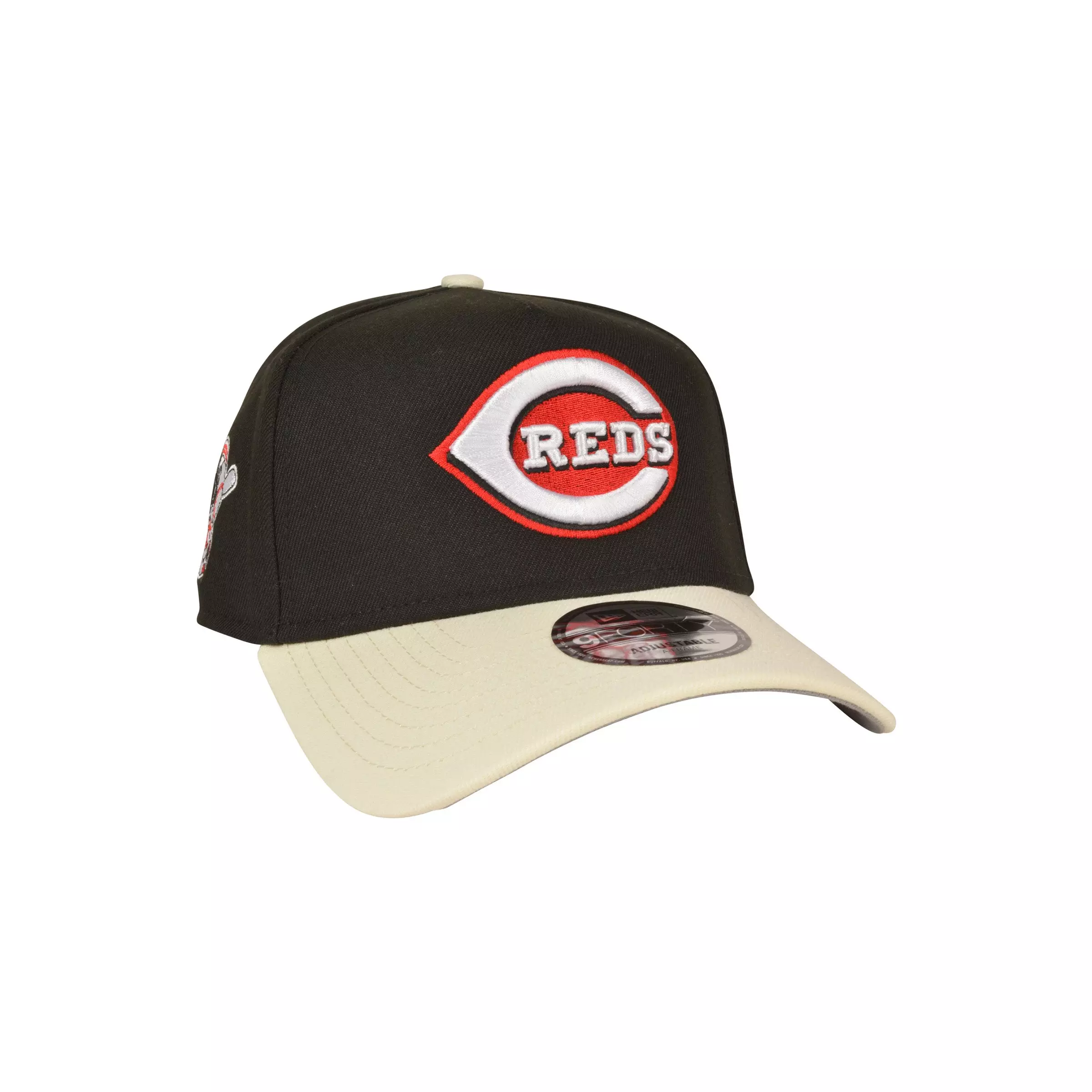 New Era Cincinnati Reds 9FORTY A-Frame Varsity Snapback Hat-Black - BLACK