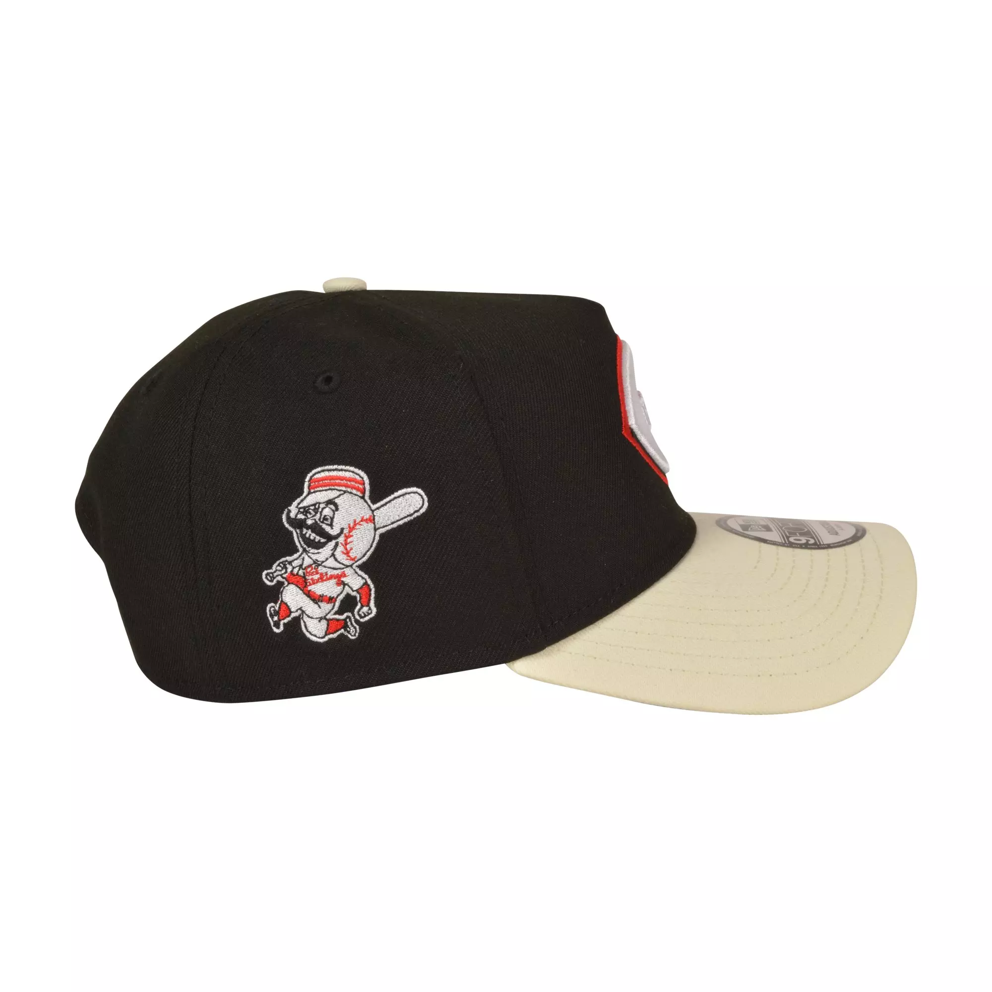 New Era Cincinnati Reds 9FORTY A-Frame Varsity Snapback Hat-Black - BLACK