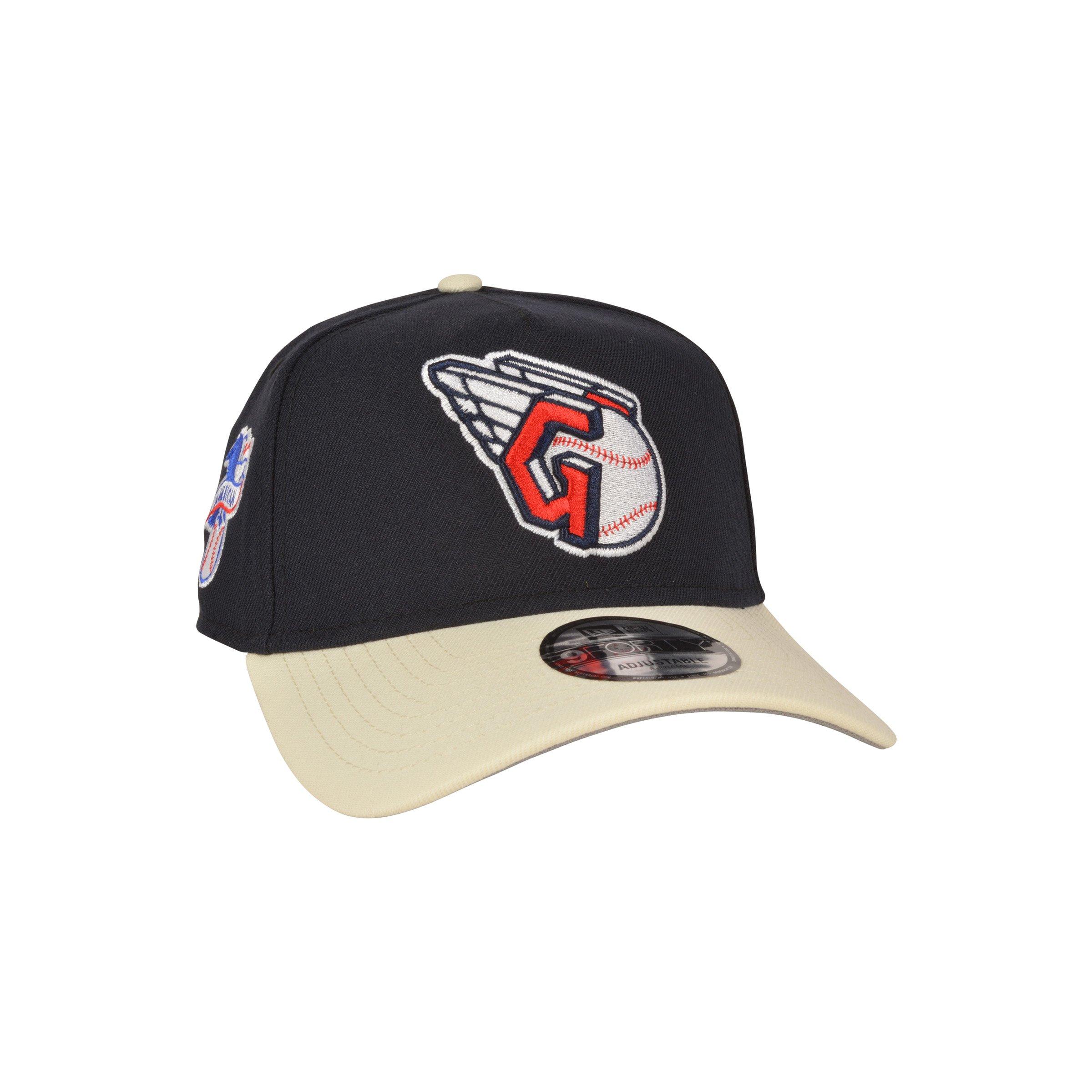 New Era Cleveland Guardians 9FORTY A-Frame Varsity Navy Snapback Hat