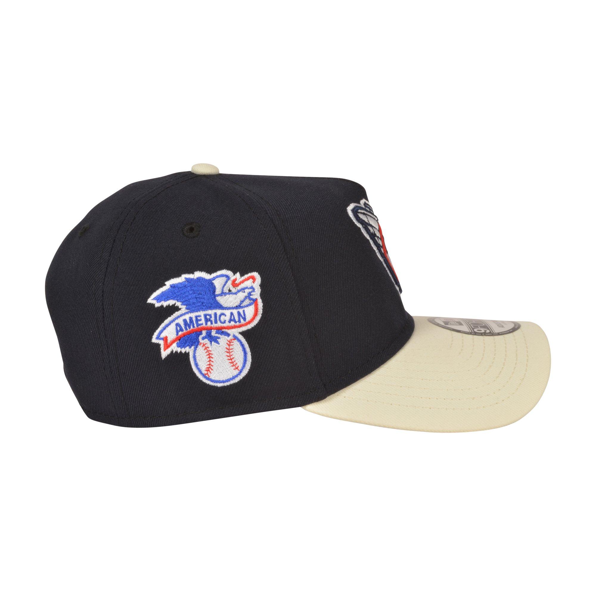 New Era Cleveland Guardians 9FORTY A-Frame Varsity Navy Snapback Hat