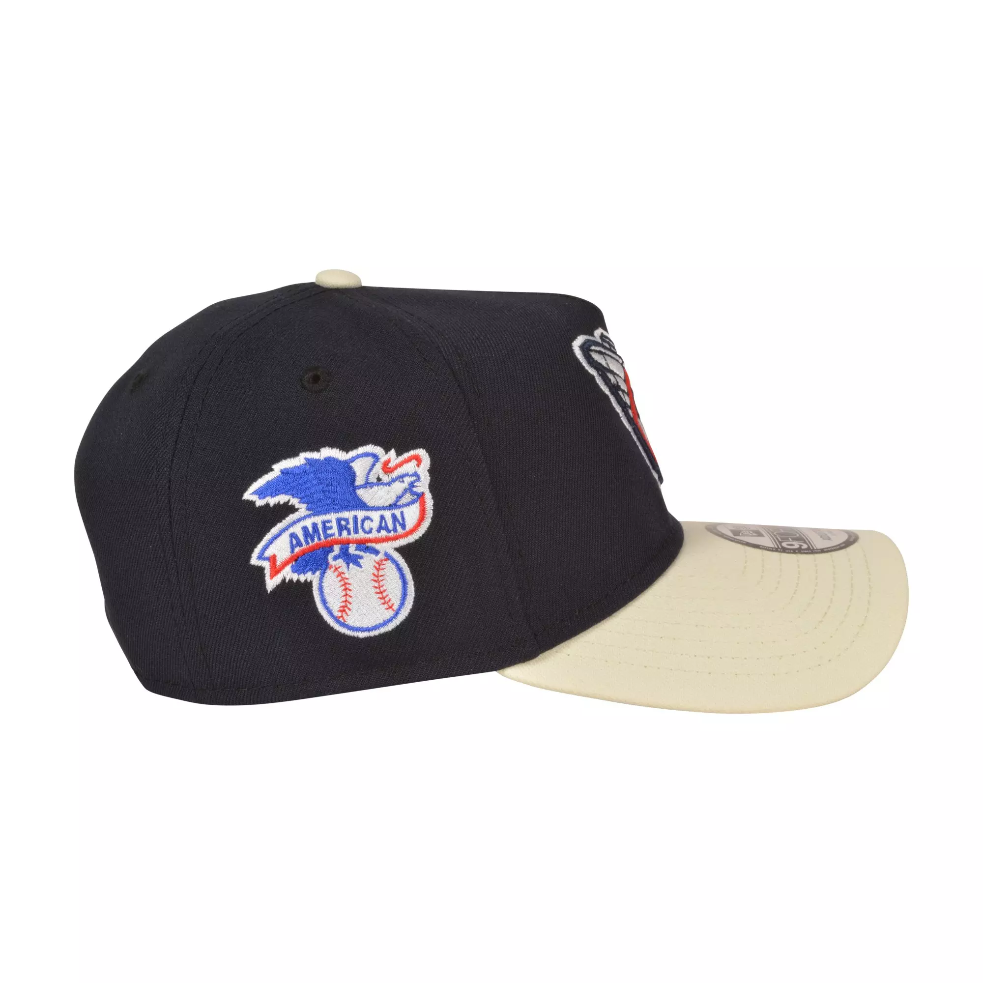 New Era Cleveland Guardians 9FORTY A-Frame Varsity Snapback Hat-Navy - NAVY