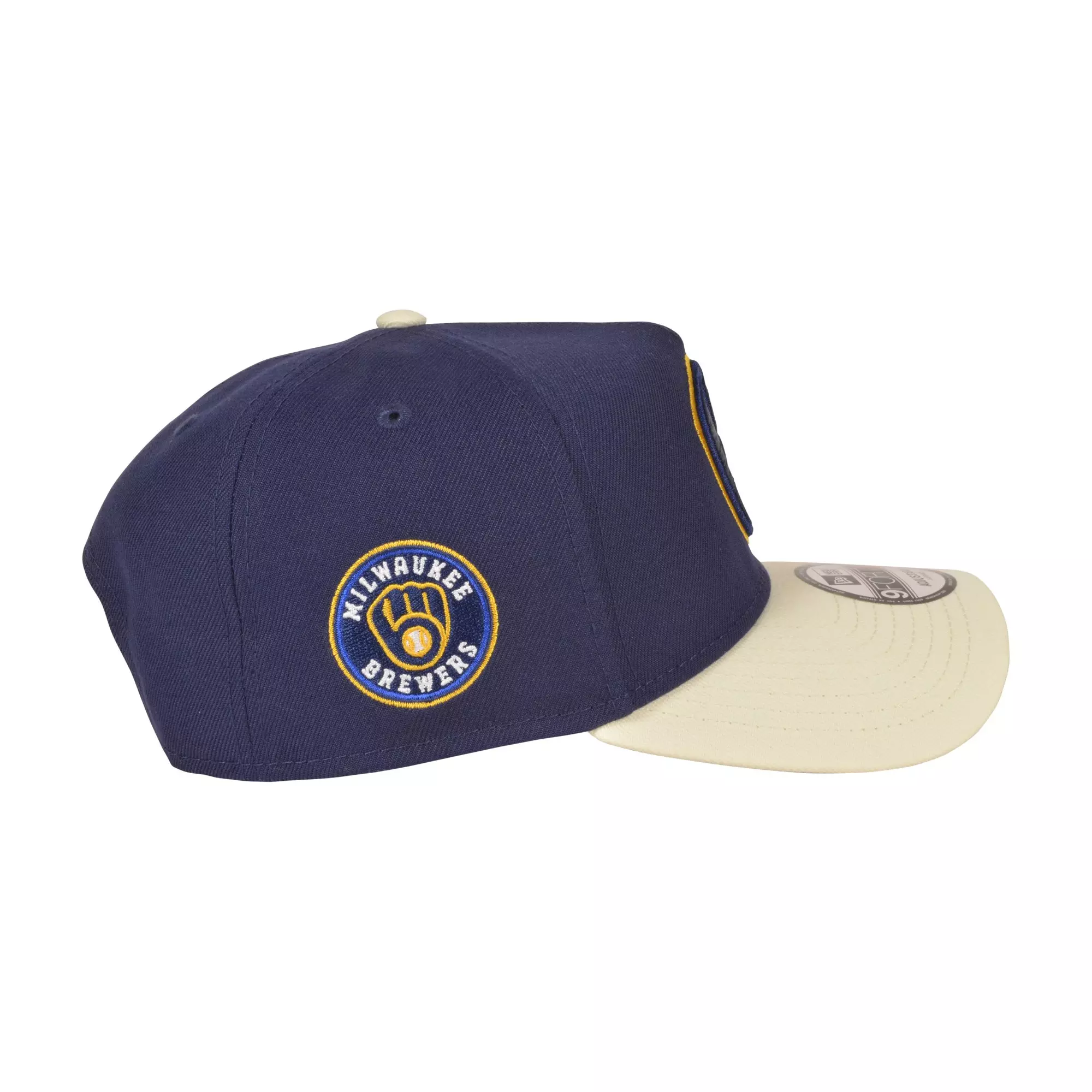 New Era Milwaukee Brewers 9FORTY A-Frame Varsity Snapback Hat-Navy - NAVY