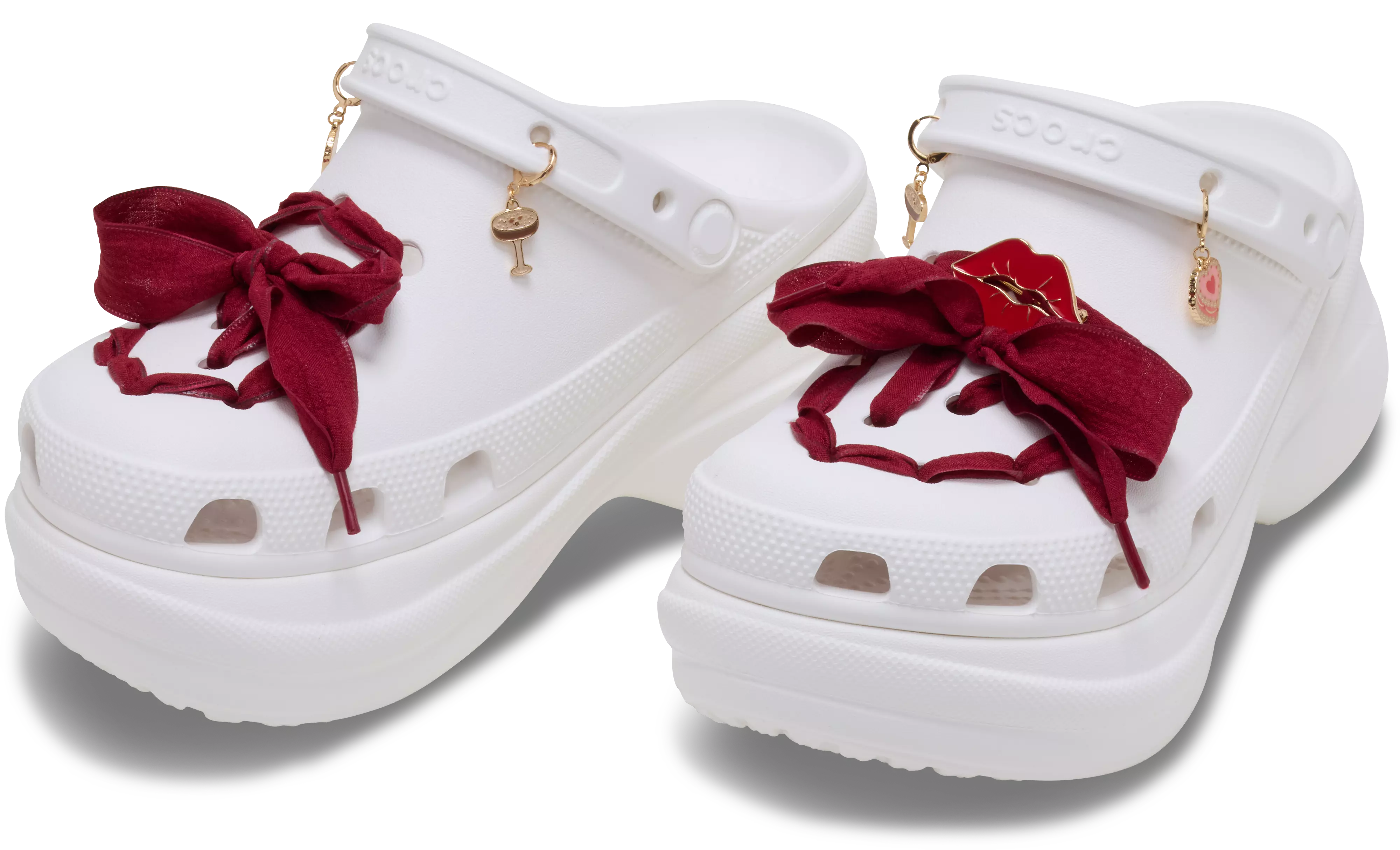 Crocs Laces and Lips Charm Jibbitz Kit - RED