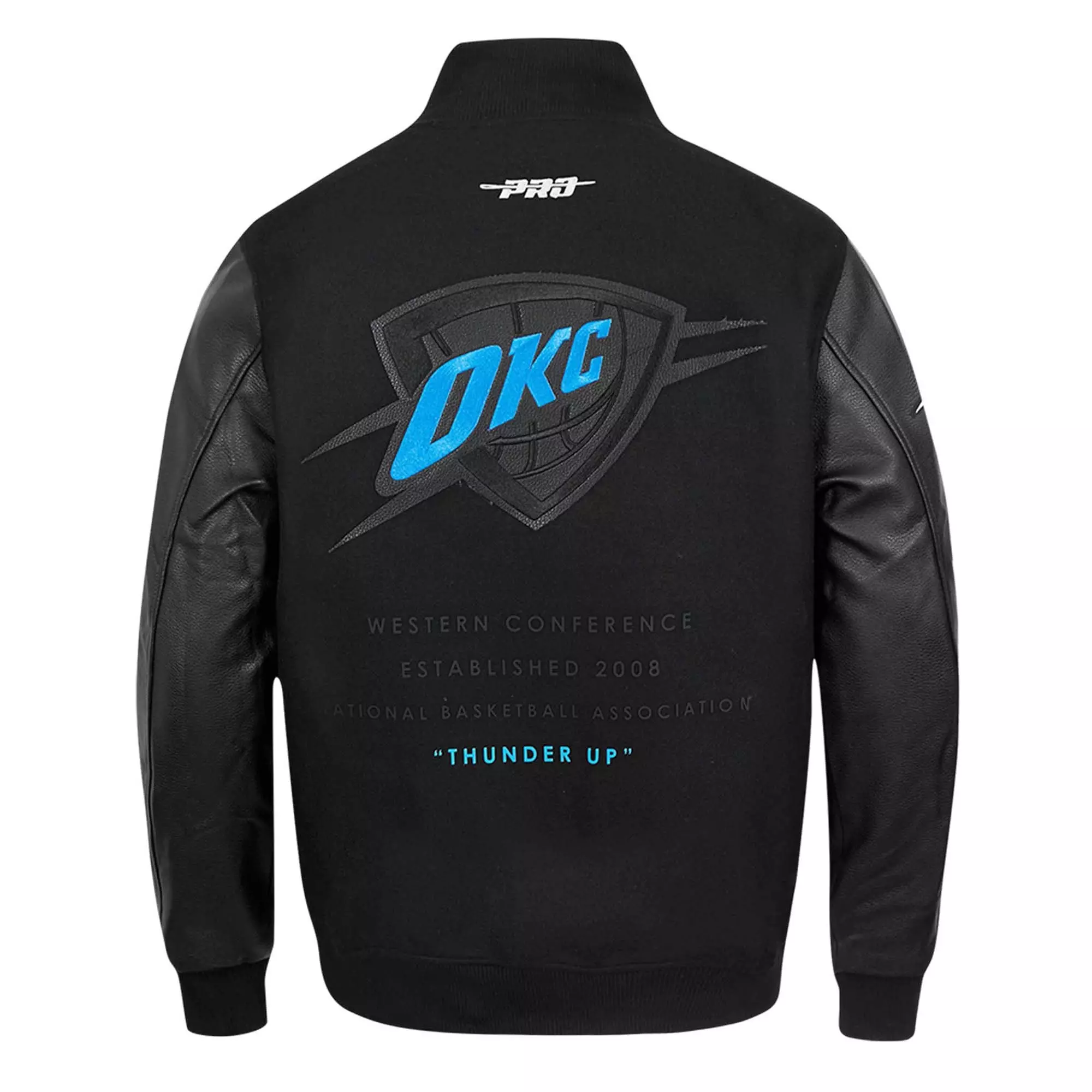 Pro Standard Oklahoma City Thunder Shadow Varsity Jacket-Black - BLACK