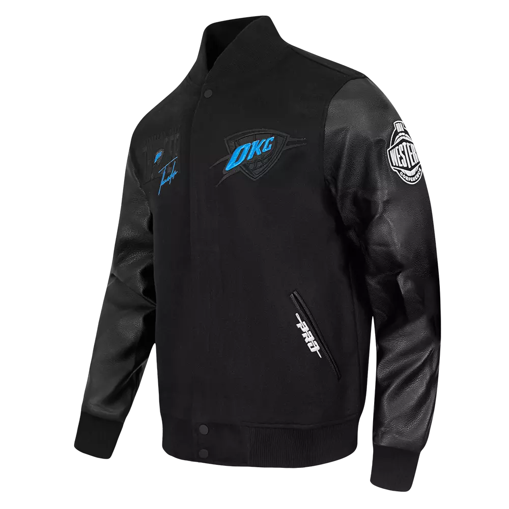 Pro Standard Oklahoma City Thunder Shadow Varsity Jacket-Black - BLACK
