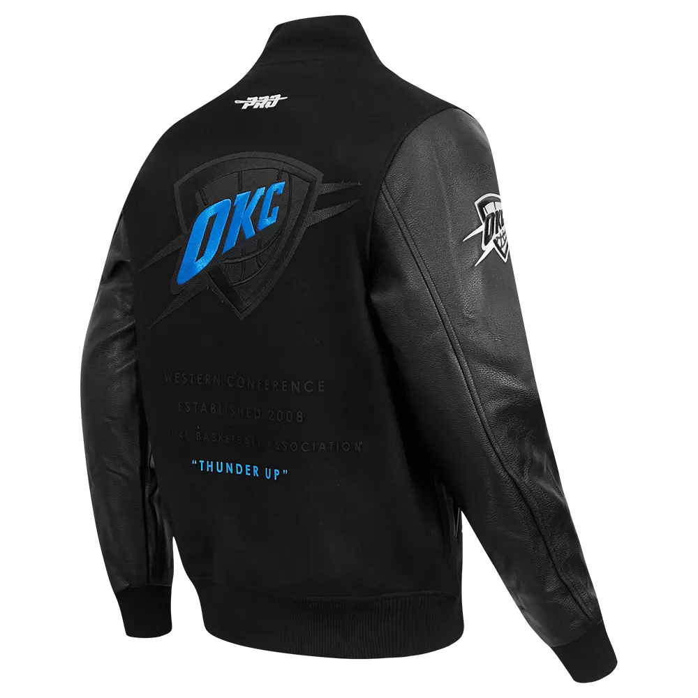 Pro Standard Oklahoma City Thunder Shadow Varsity Jacket-Black - BLACK