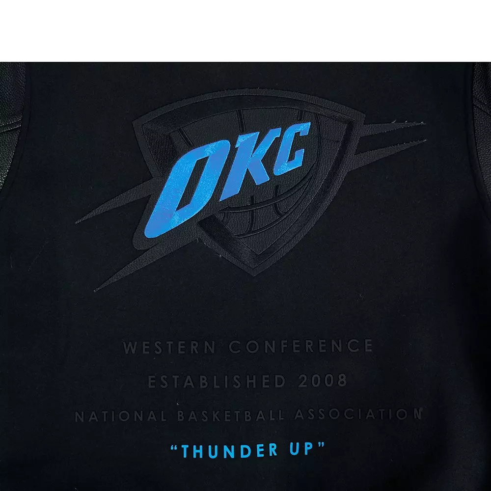 Pro Standard Oklahoma City Thunder Shadow Varsity Jacket-Black - BLACK