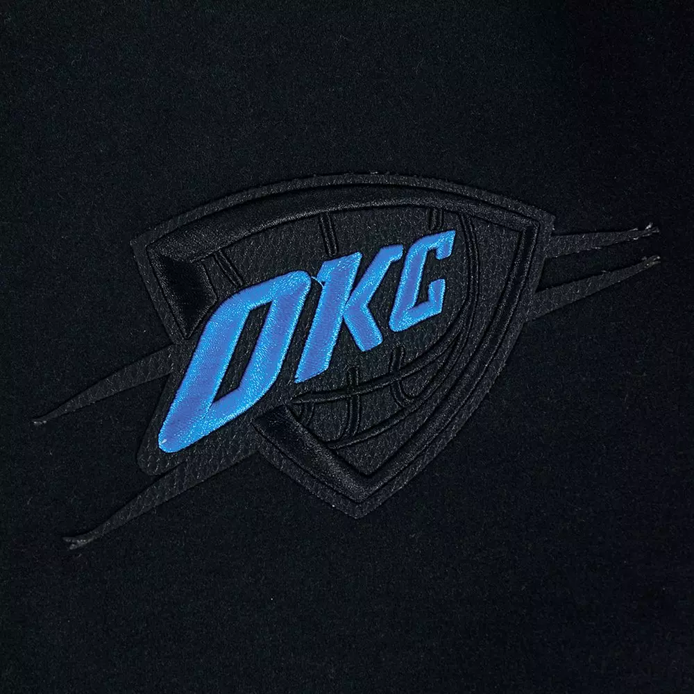Pro Standard Oklahoma City Thunder Shadow Varsity Jacket-Black - BLACK