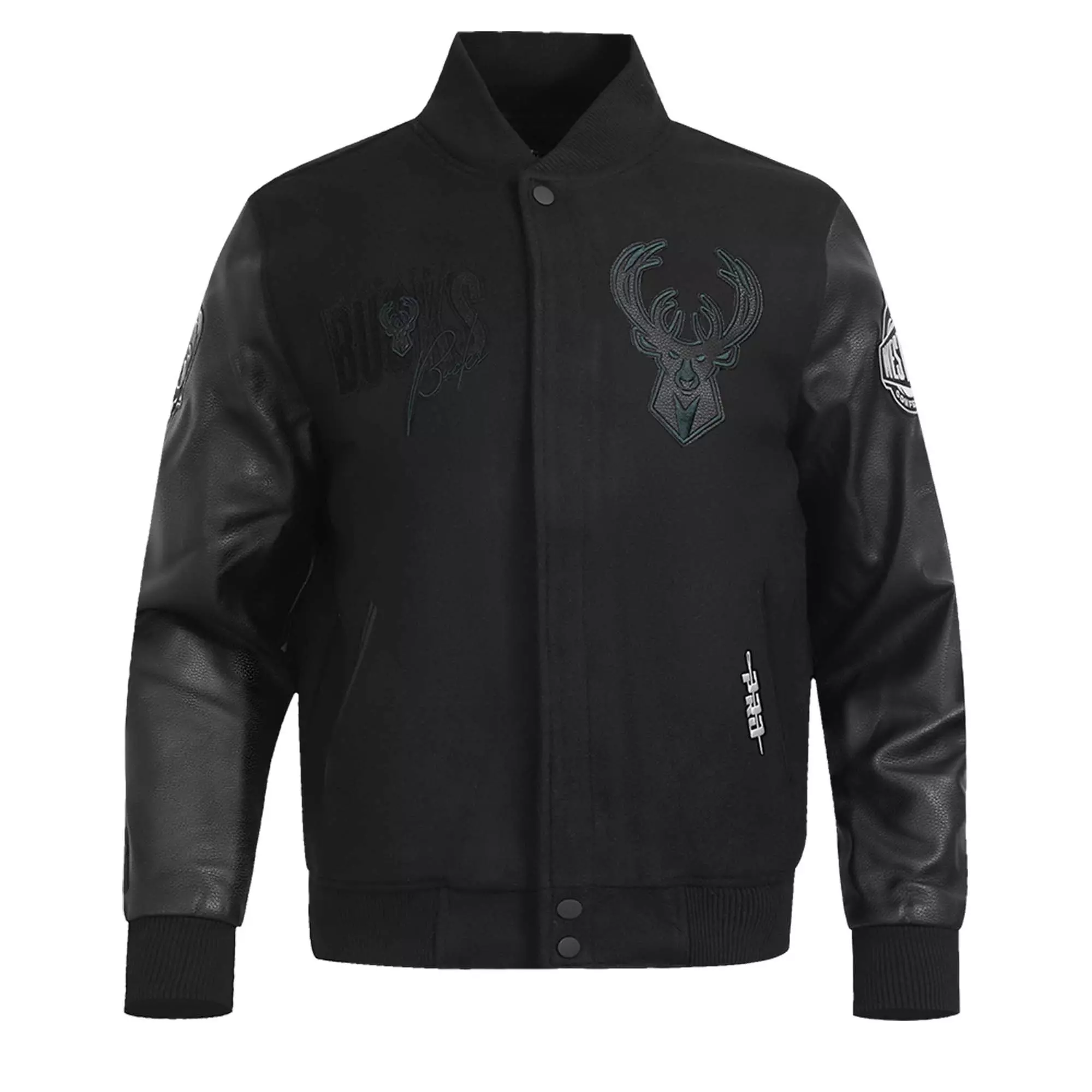 Pro Standard Milwaukee Bucks Shadow Varsity Jacket-Black - BLACK