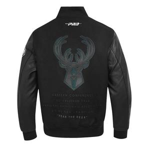Pro Standard Milwaukee Bucks Shadow Varsity Jacket-Black