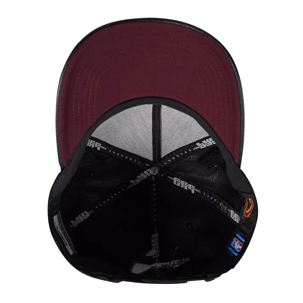 Pro Standard Cleveland Cavaliers Shadow Drop Snapback Hat-Black - BLACK