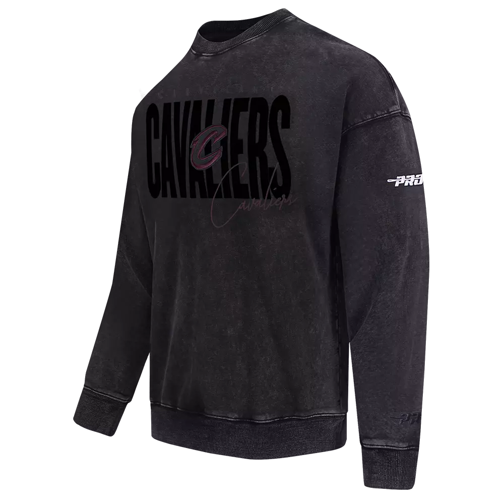 Pro Standard Cleveland Cavaliers Shadow Fleece Crew Sweater-Black - BLACK