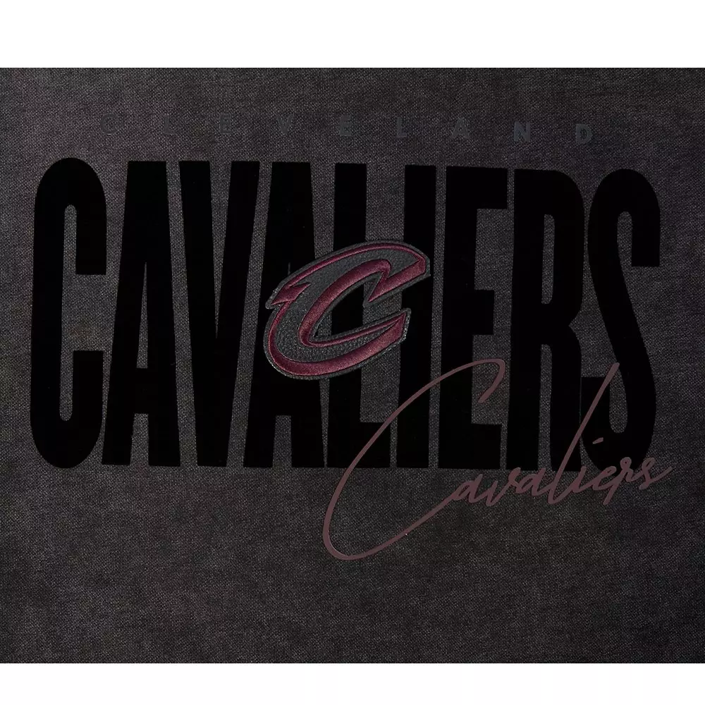 Pro Standard Cleveland Cavaliers Shadow Fleece Crew Sweater-Black - BLACK