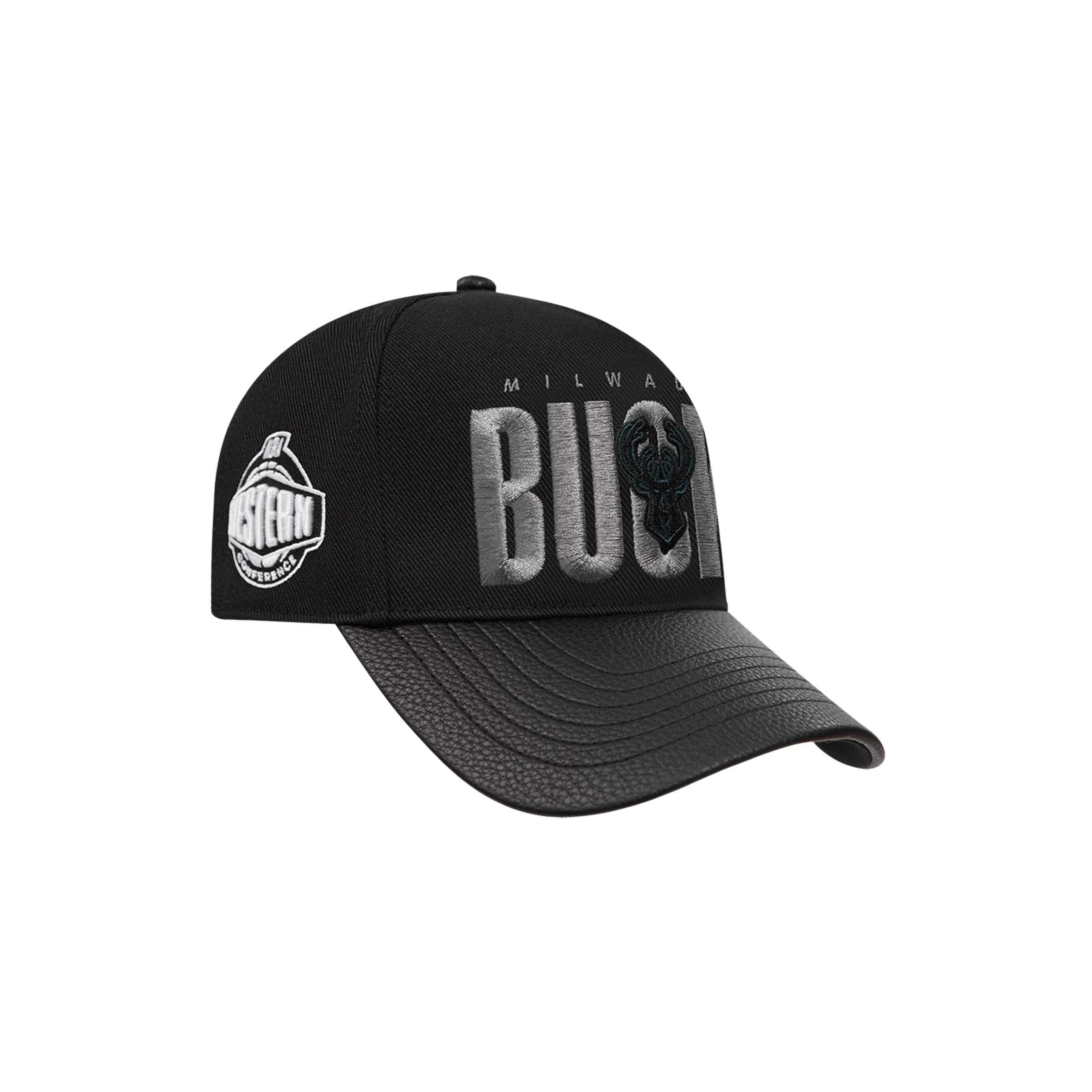 Pro Standard Milwaukee Bucks Shadow Drop Snapback Hat-Black