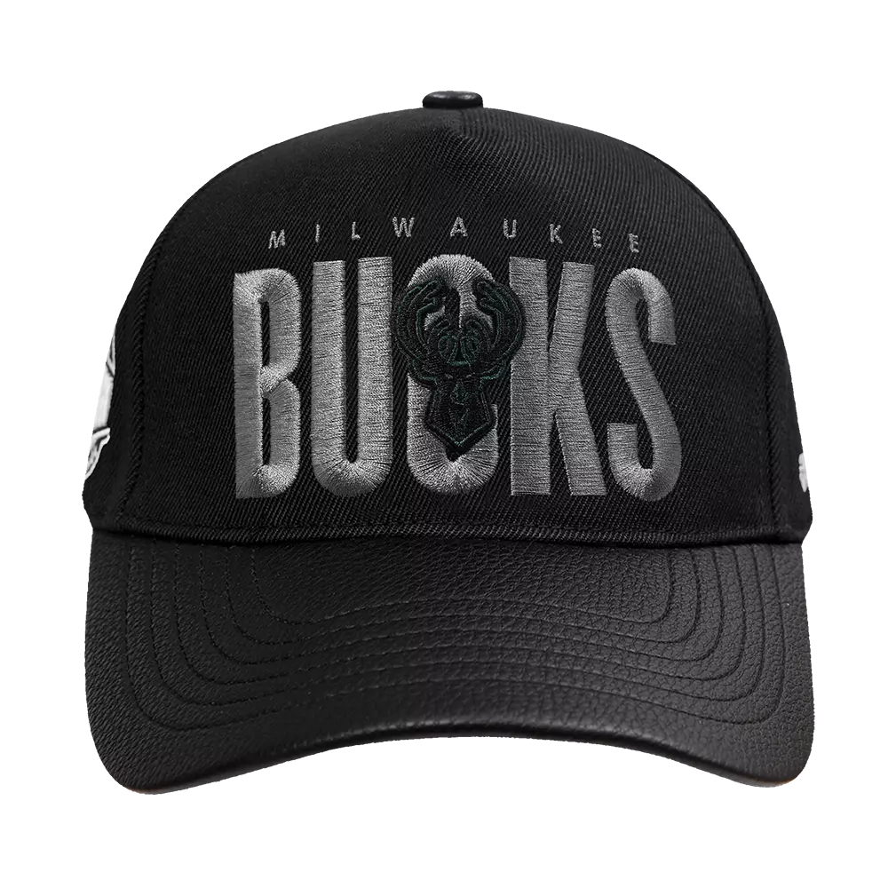 Pro Standard Milwaukee Bucks Shadow Drop Snapback Hat-Black - BLACK