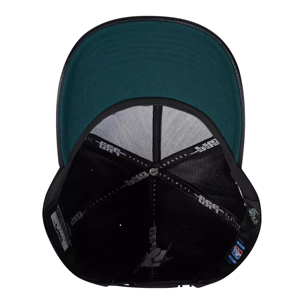 Pro Standard Milwaukee Bucks Shadow Drop Snapback Hat-Black - BLACK