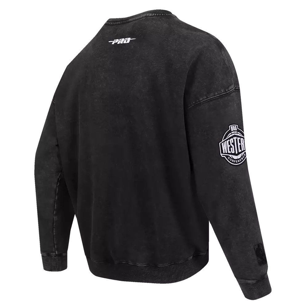 Pro Standard Milwaukee Bucks Shadow Fleece Crew Sweater-Black - BLACK