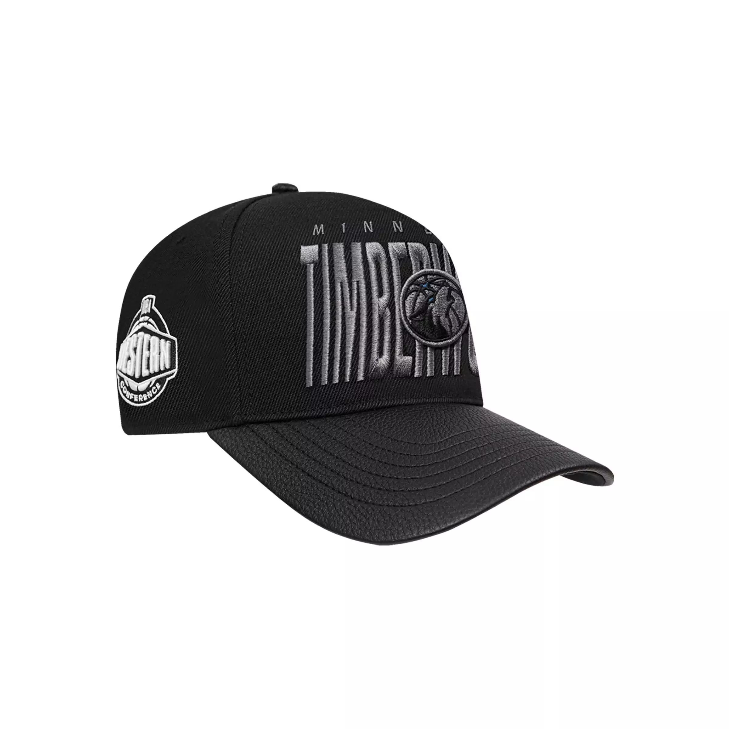 Pro Standard Minnesota Timberwolves Shadow Drop Snapback Hat-Black - BLACK