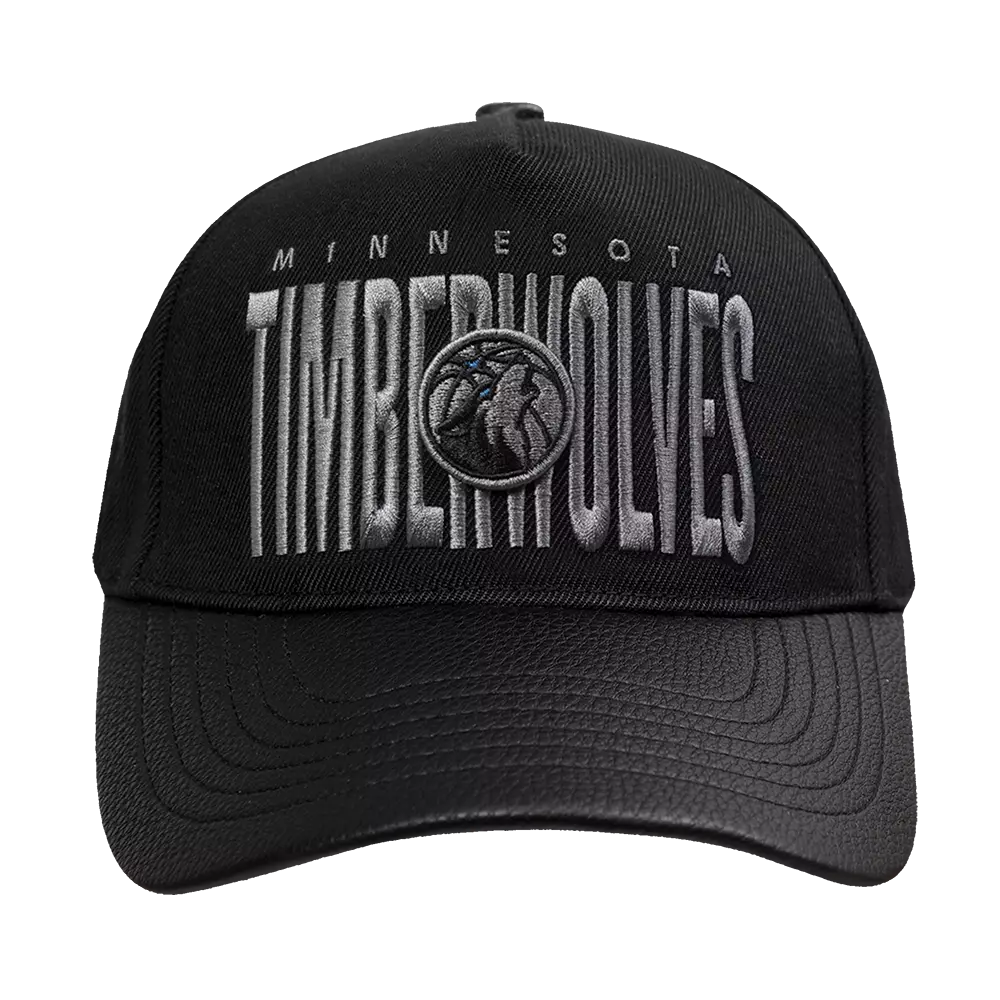 Pro Standard Minnesota Timberwolves Shadow Drop Snapback Hat-Black - BLACK