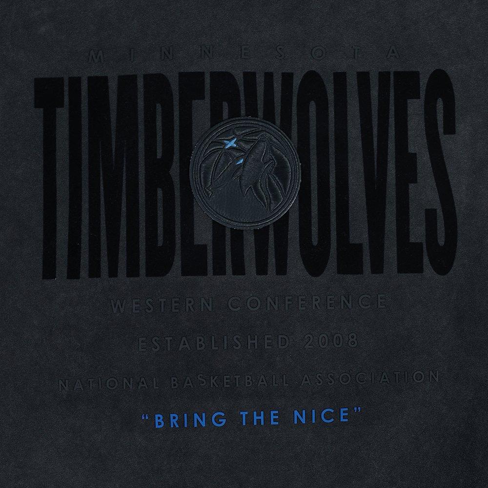 Pro Standard Minnesota Timberwolves Drop Shadow Tee-Black - BLACK Thumbnail View 5