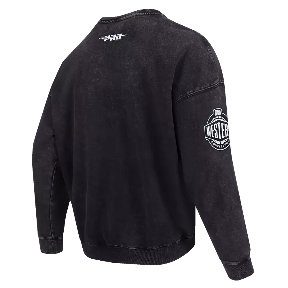 Pro Standard Minnesota Timberwolves Shadow Fleece Crew Sweater-Black - BLACK