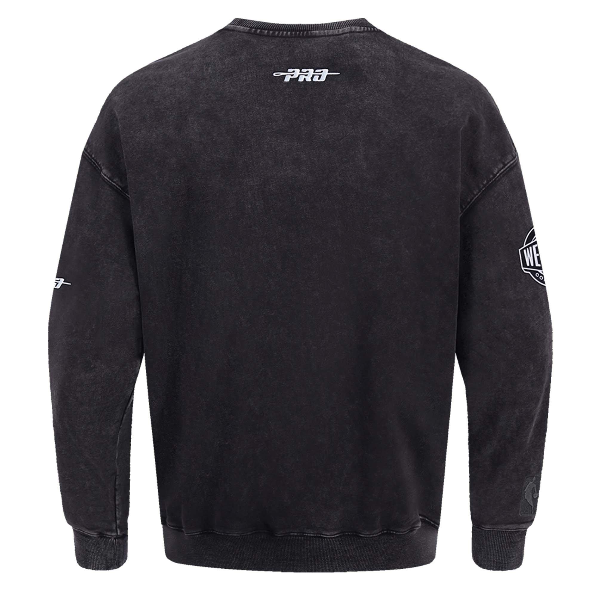 Pro Standard Memphis Grizzlies Shadow Fleece Crew Sweater-Black - BLACK Thumbnail View 2