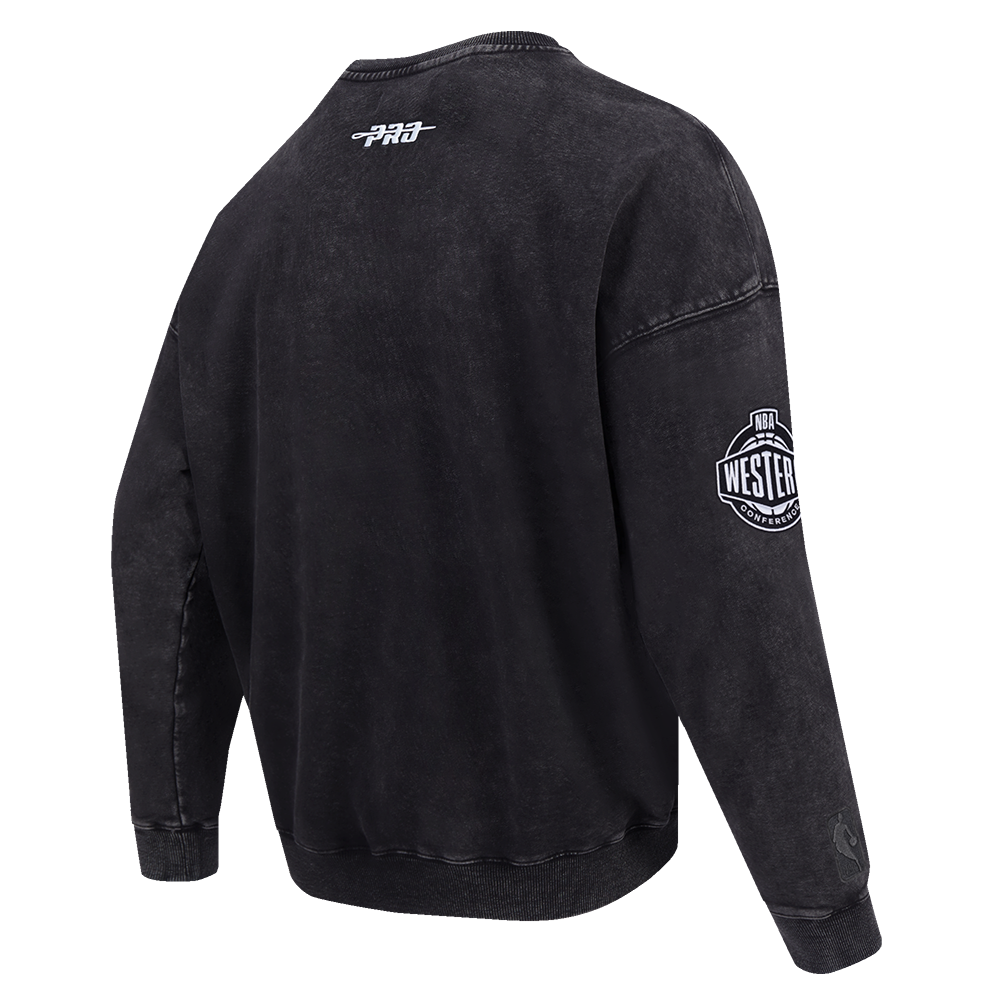 Pro Standard Memphis Grizzlies Shadow Fleece Crew Sweater-Black - BLACK Thumbnail View 4