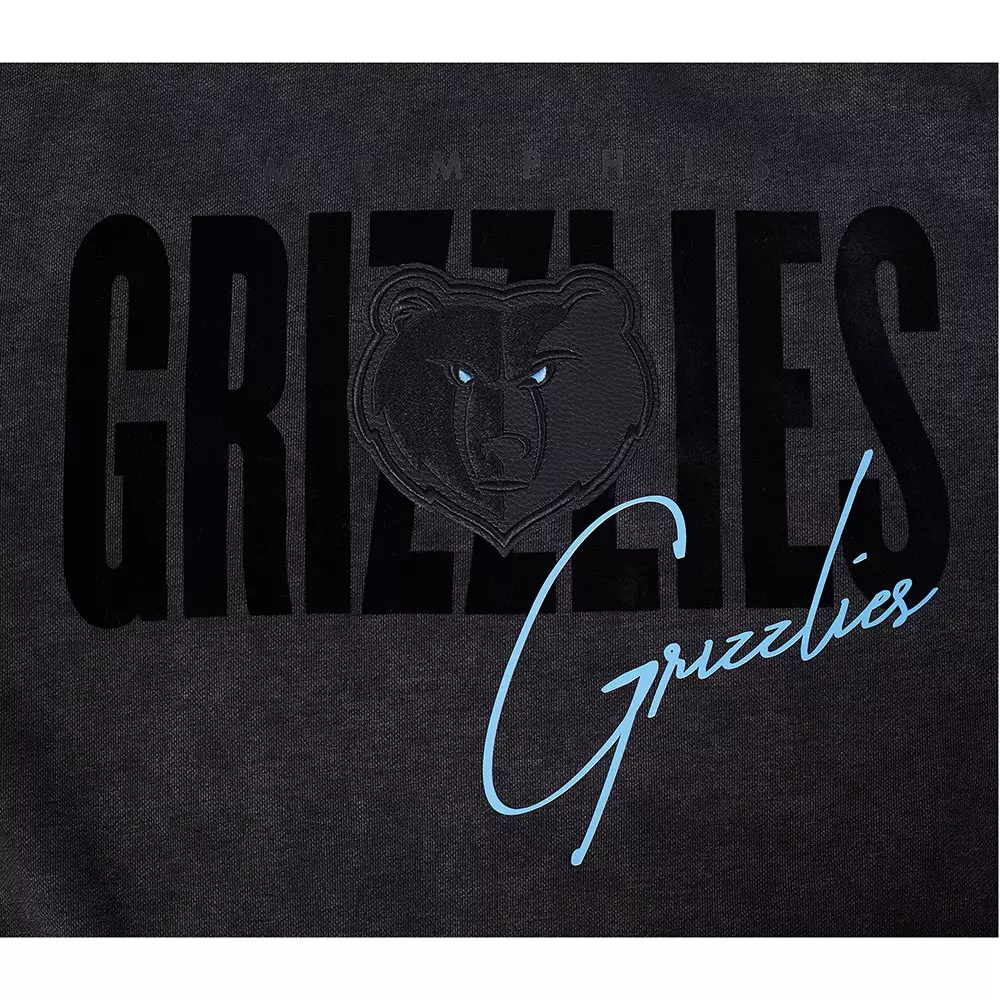 Pro Standard Memphis Grizzlies Shadow Fleece Crew Sweater-Black - BLACK