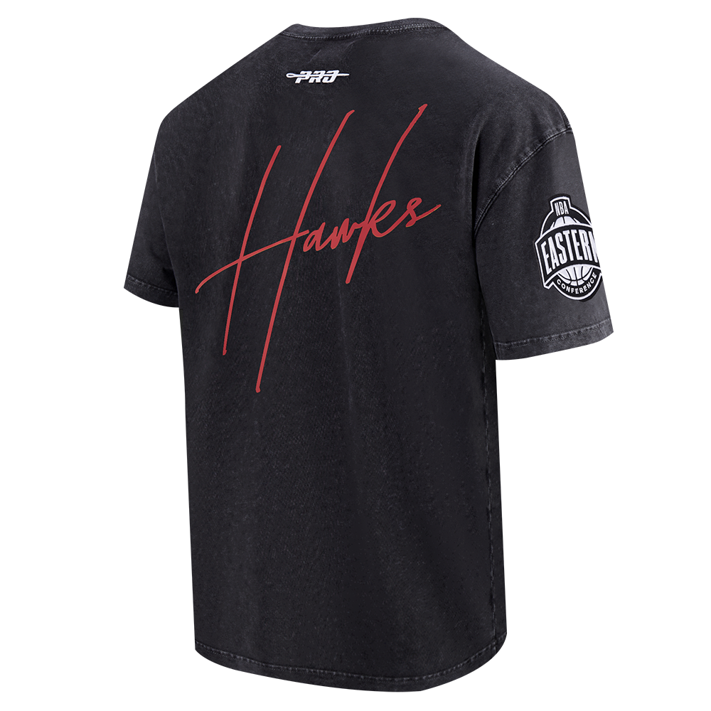 Pro Standard Atlanta Hawks Drop Shadow Tee-Black - BLACK Thumbnail View 4