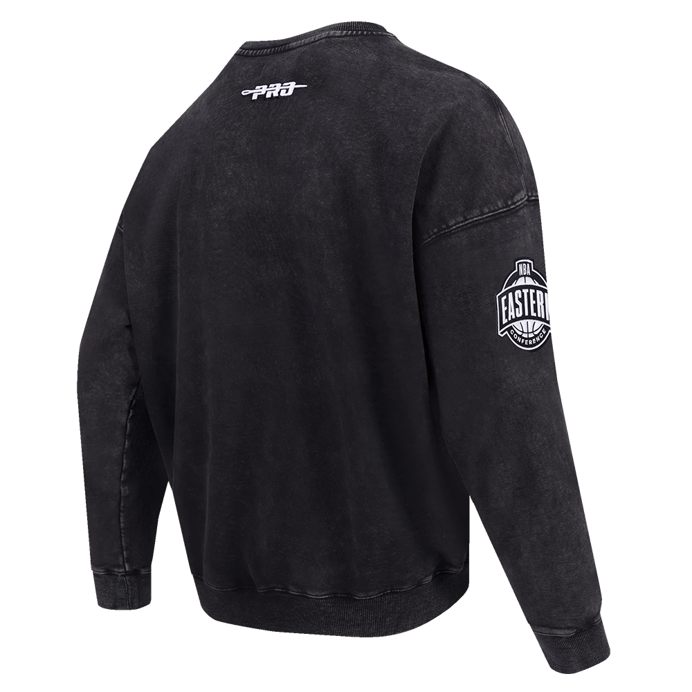 Pro Standard Atlanta Hawks Shadow Fleece Crew Sweater-Black - BLACK Thumbnail View 4