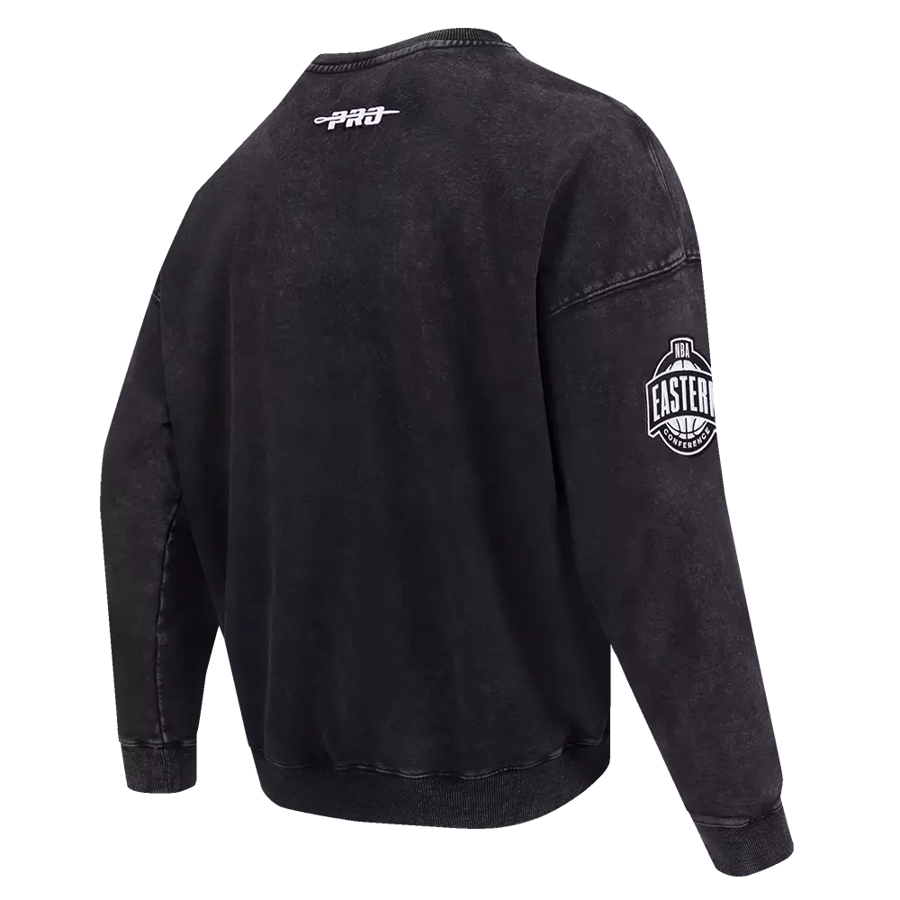 Pro Standard Atlanta Hawks Shadow Fleece Crew Sweater-Black - BLACK