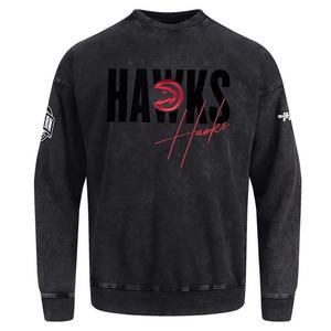 Pro Standard Atlanta Hawks Shadow Fleece Crew Sweater-Black