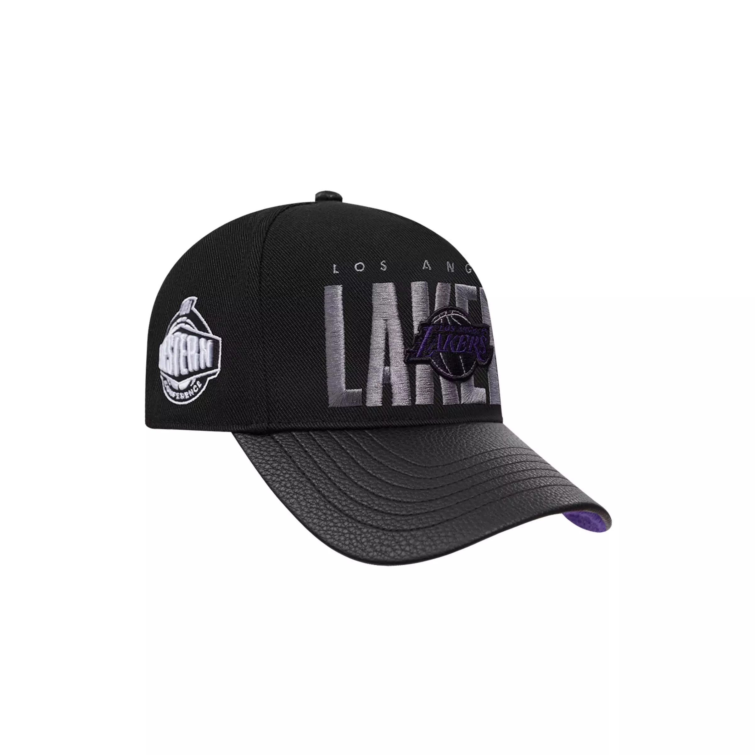 Pro Standard Los Angeles Lakers Shadow Drop Snapback Hat-Black - BLACK
