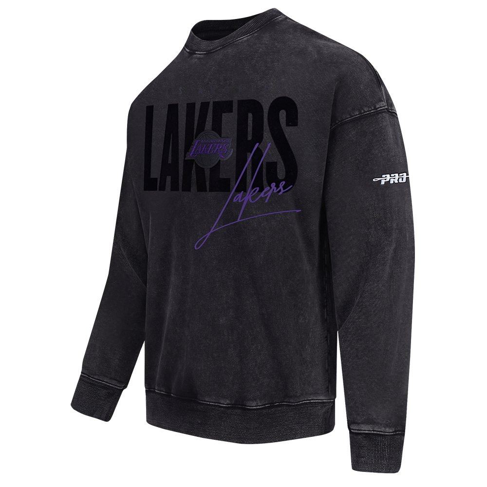Pro Standard Los Angeles Lakers Shadow Fleece Crew Sweater-Black - BLACK Thumbnail View 3