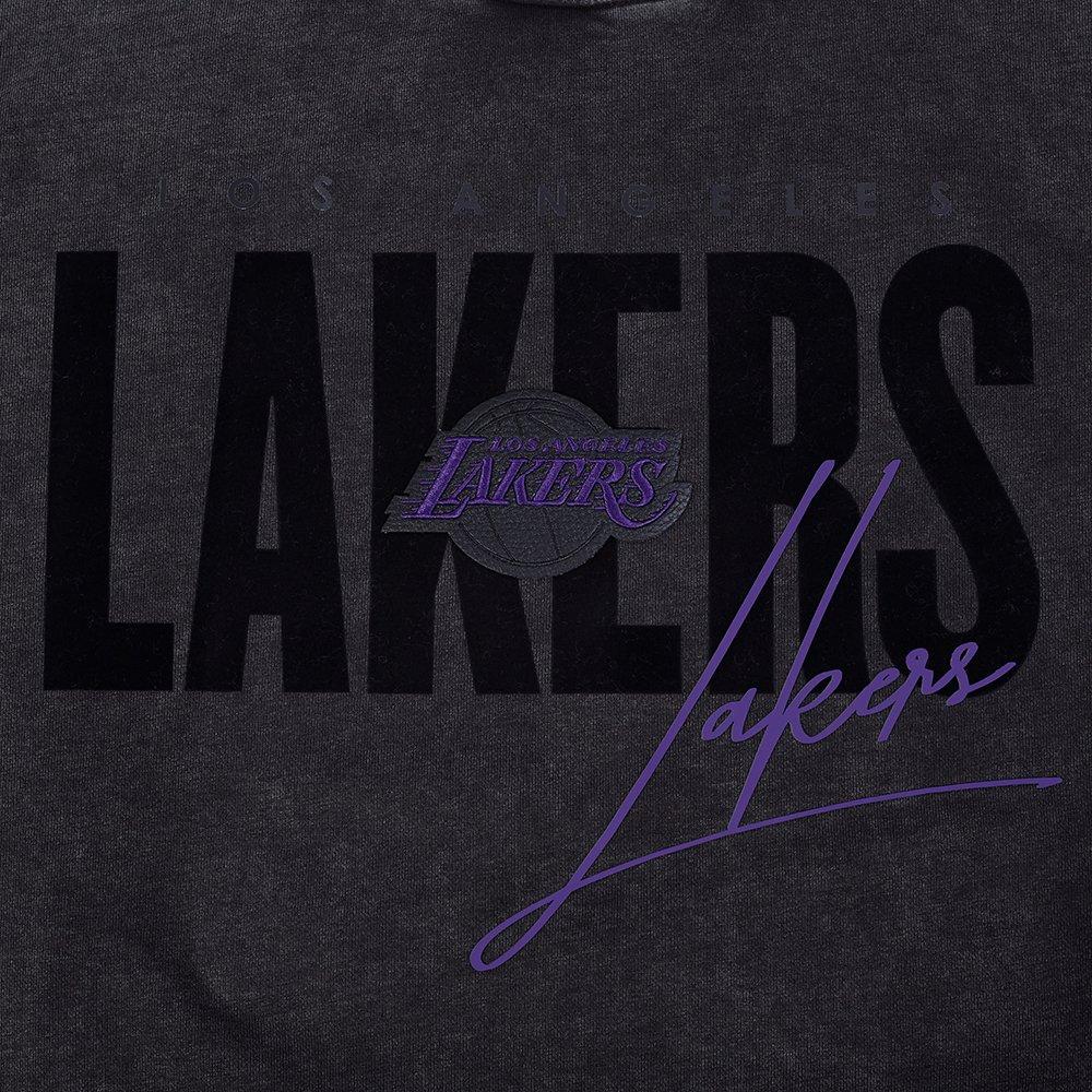 Pro Standard Los Angeles Lakers Shadow Fleece Crew Sweater-Black - BLACK Thumbnail View 5
