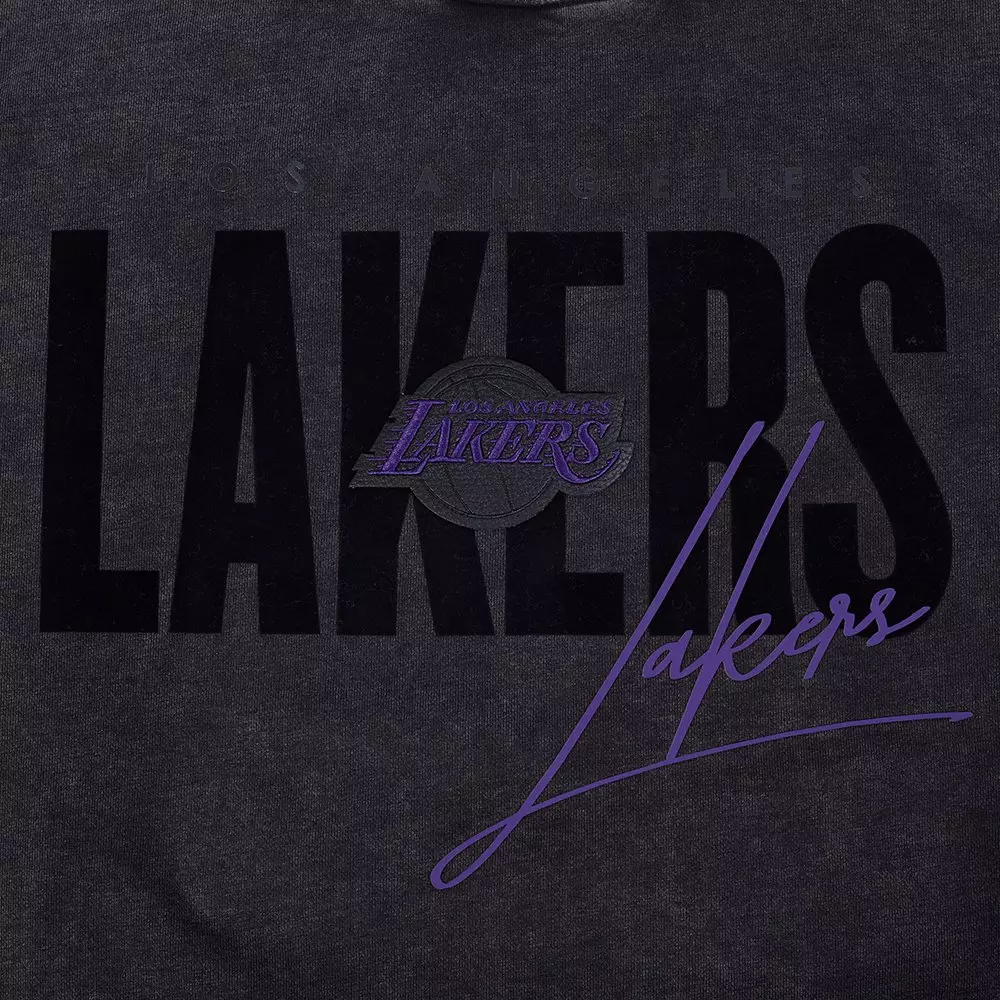 Pro Standard Los Angeles Lakers Shadow Fleece Crew Sweater-Black - BLACK