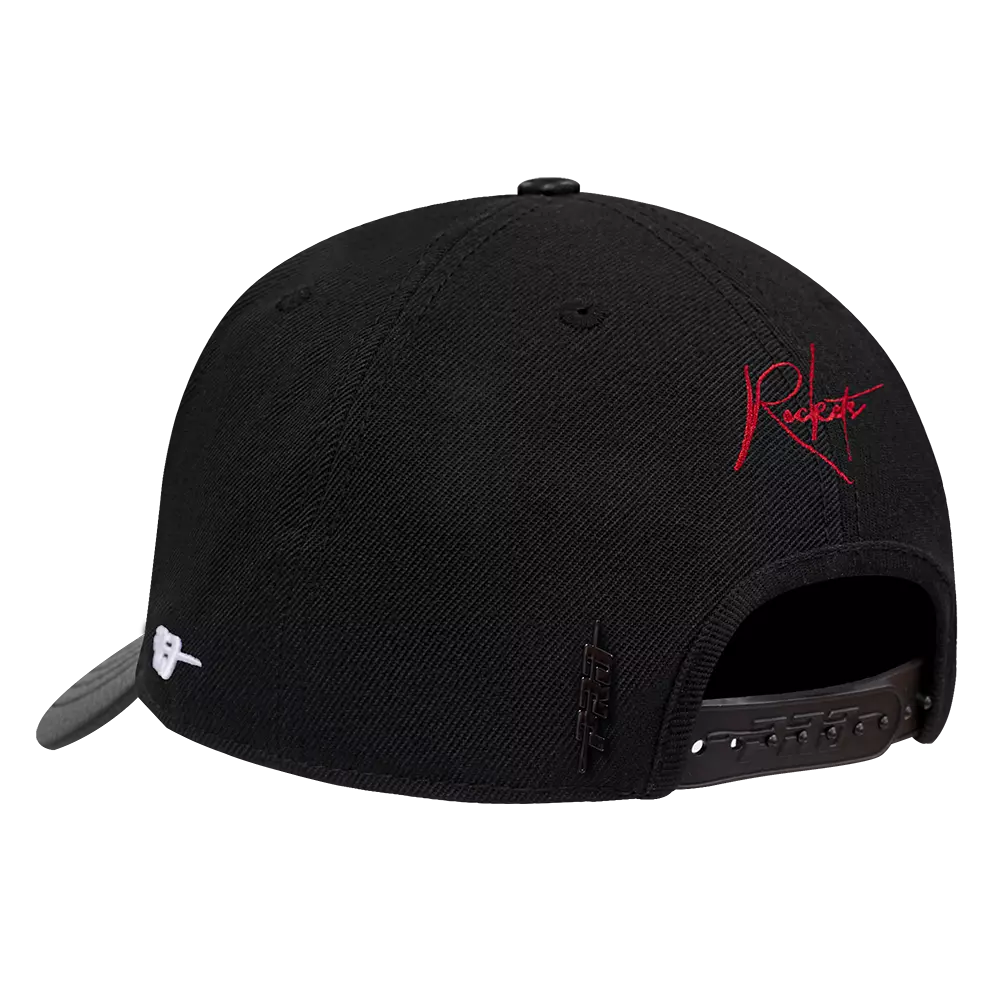 Pro Standard Houston Rockets Shadow Drop Snapback Hat-Black - BLACK