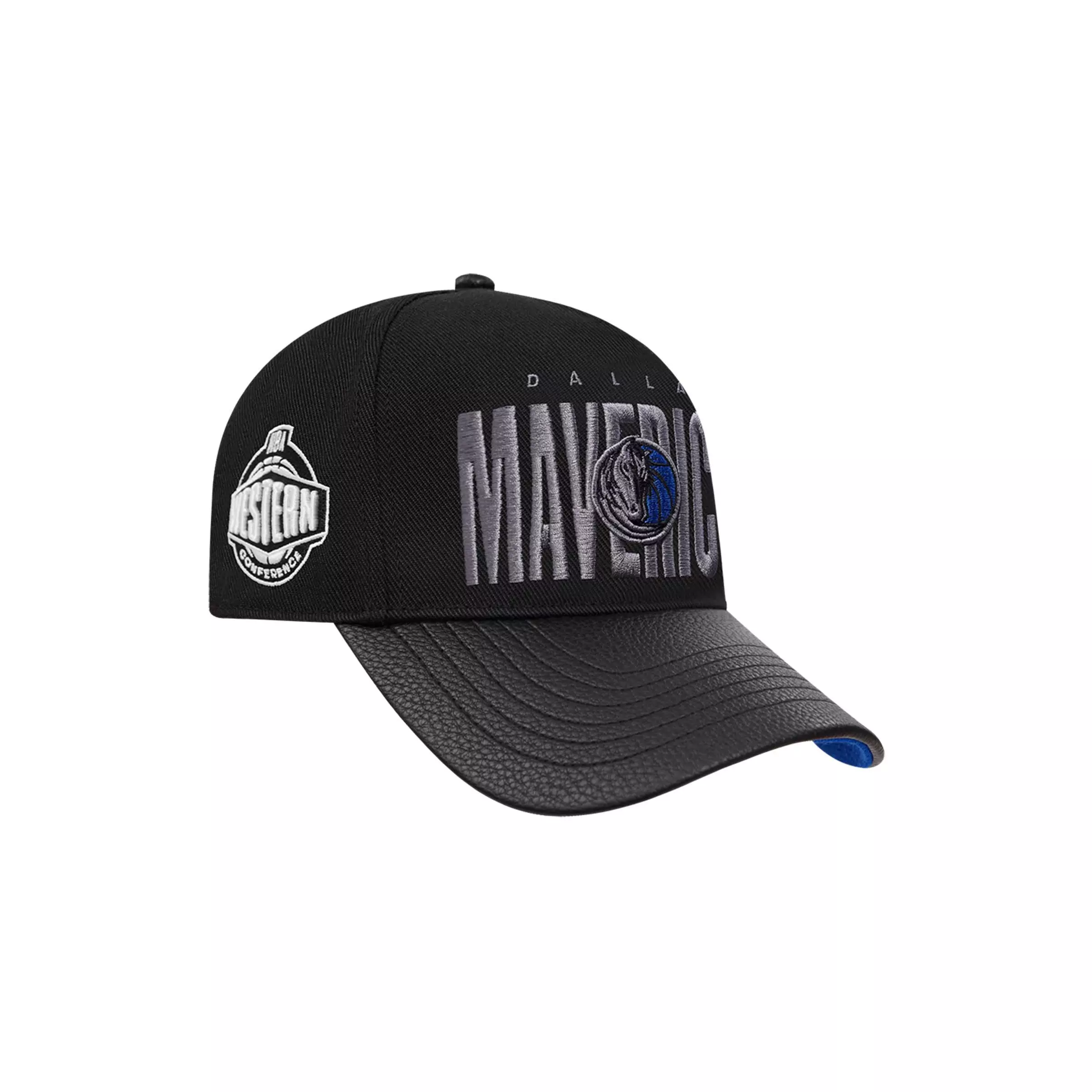 Pro Standard Dallas Mavericks Shadow Drop Snapback Hat-Black - BLACK