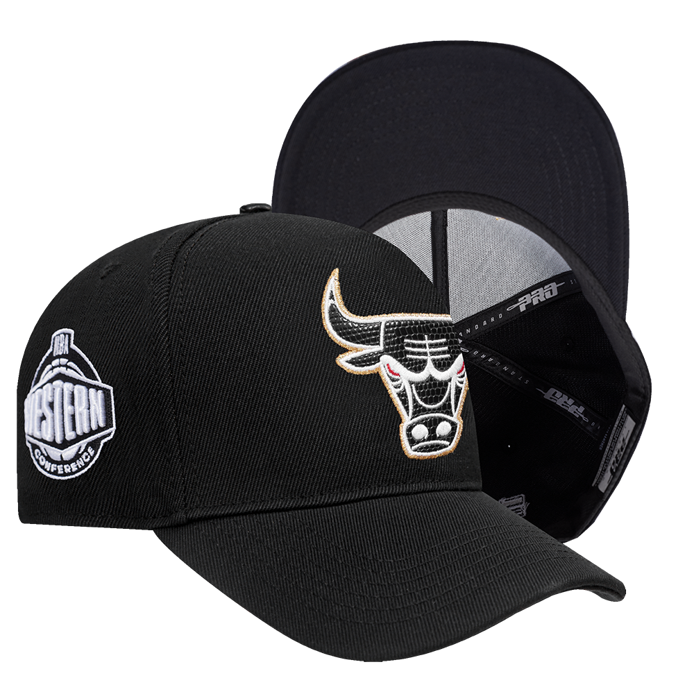 Pro Standard Chicago Bulls Met Gold Snapback Hat - Black/Gold - BLACK/GOLD Thumbnail View 7