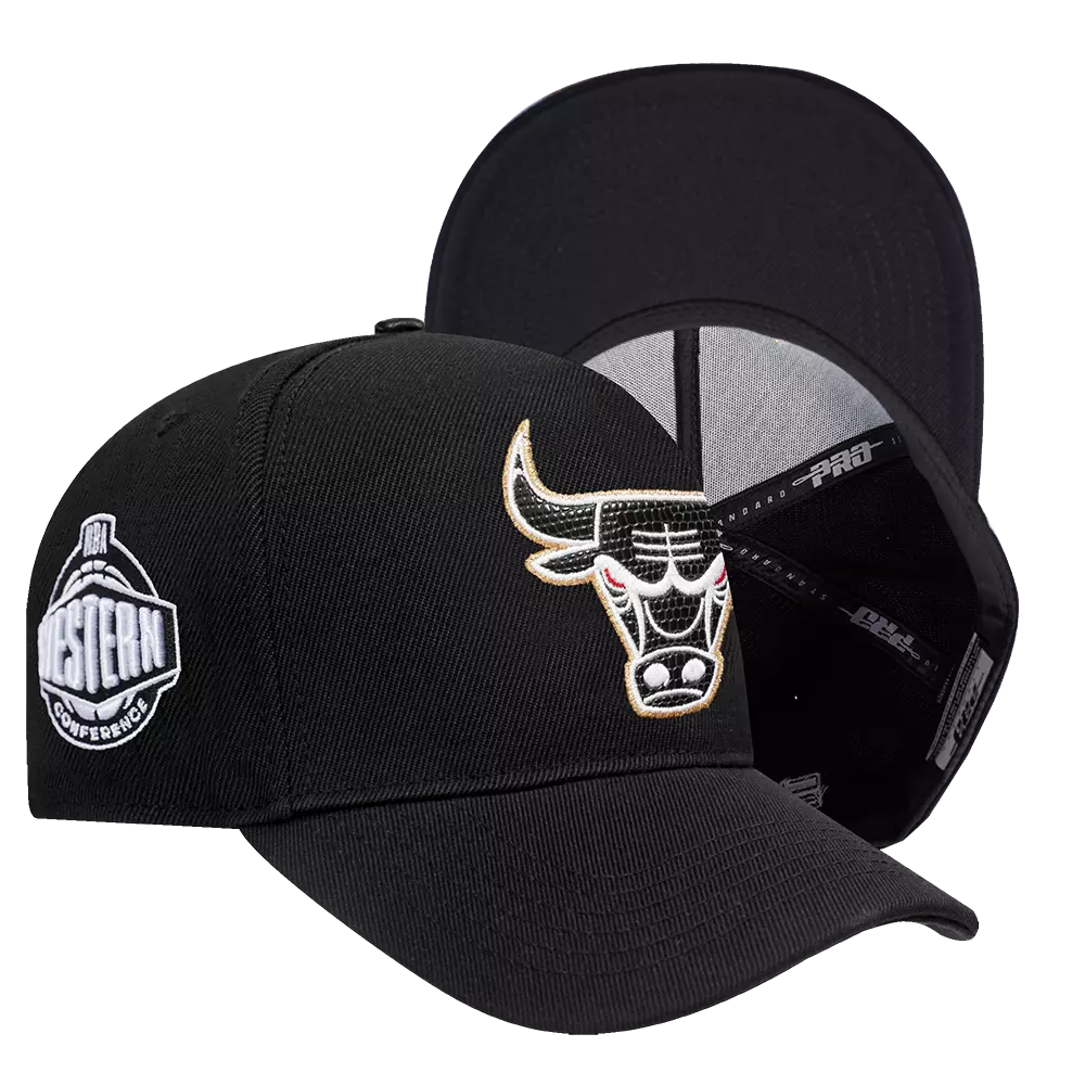 Pro Standard Chicago Bulls Met Gold Snapback Hat - Black/Gold - BLACK/GOLD