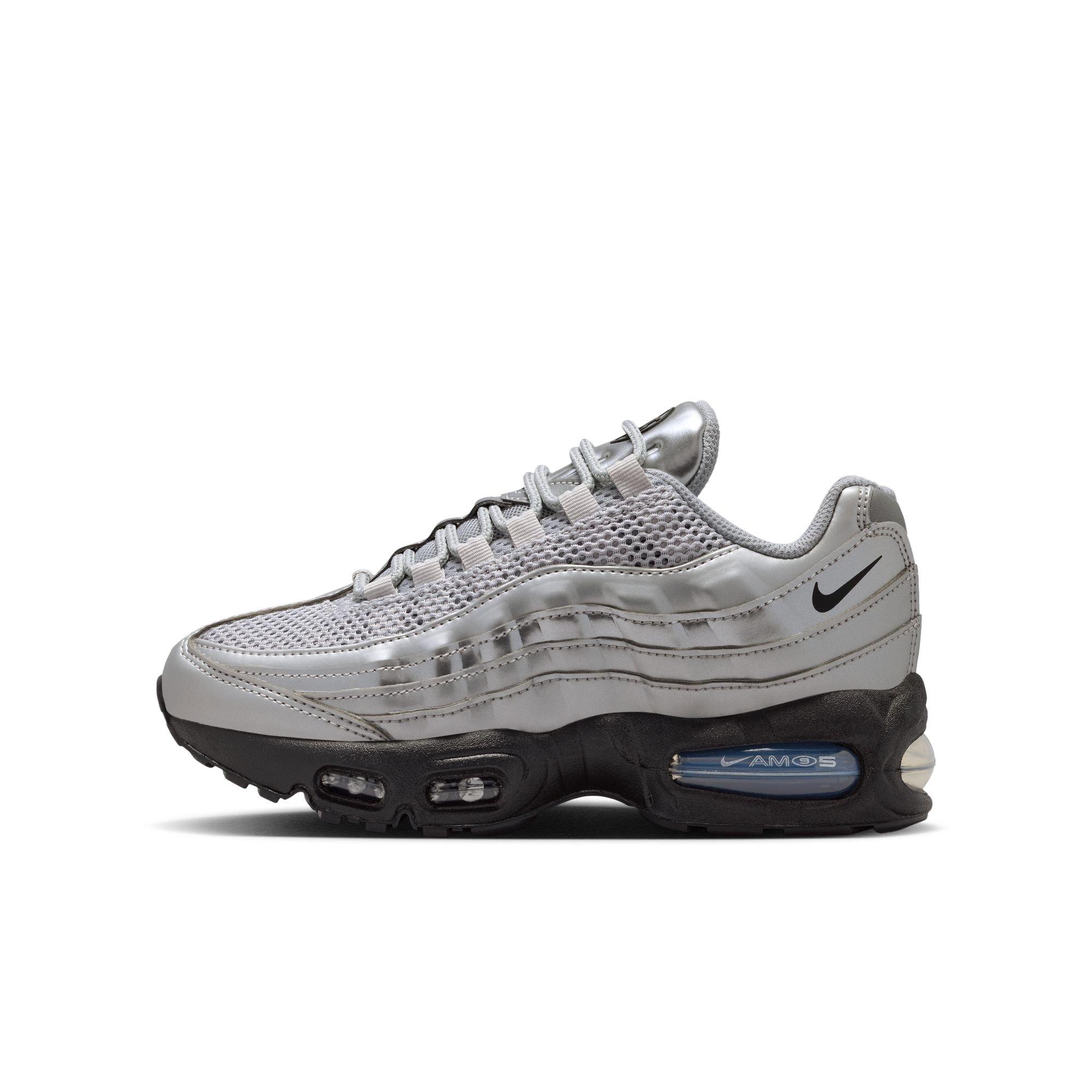 Nike Air Max 95 SE LTR Grade School Boys' "Metallic Silver/Black" Shoe
