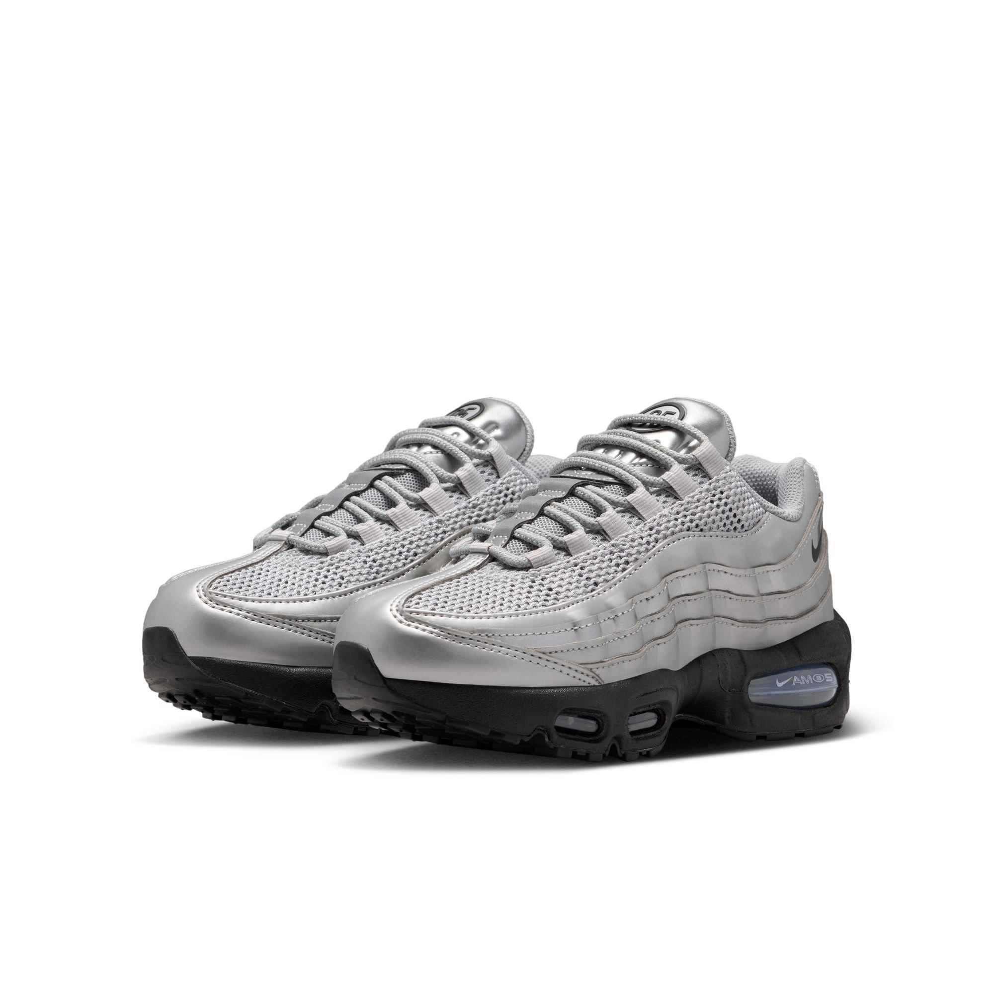Nike Air Max 95 SE LTR Grade School Boys' "Metallic Silver/Black" Shoe