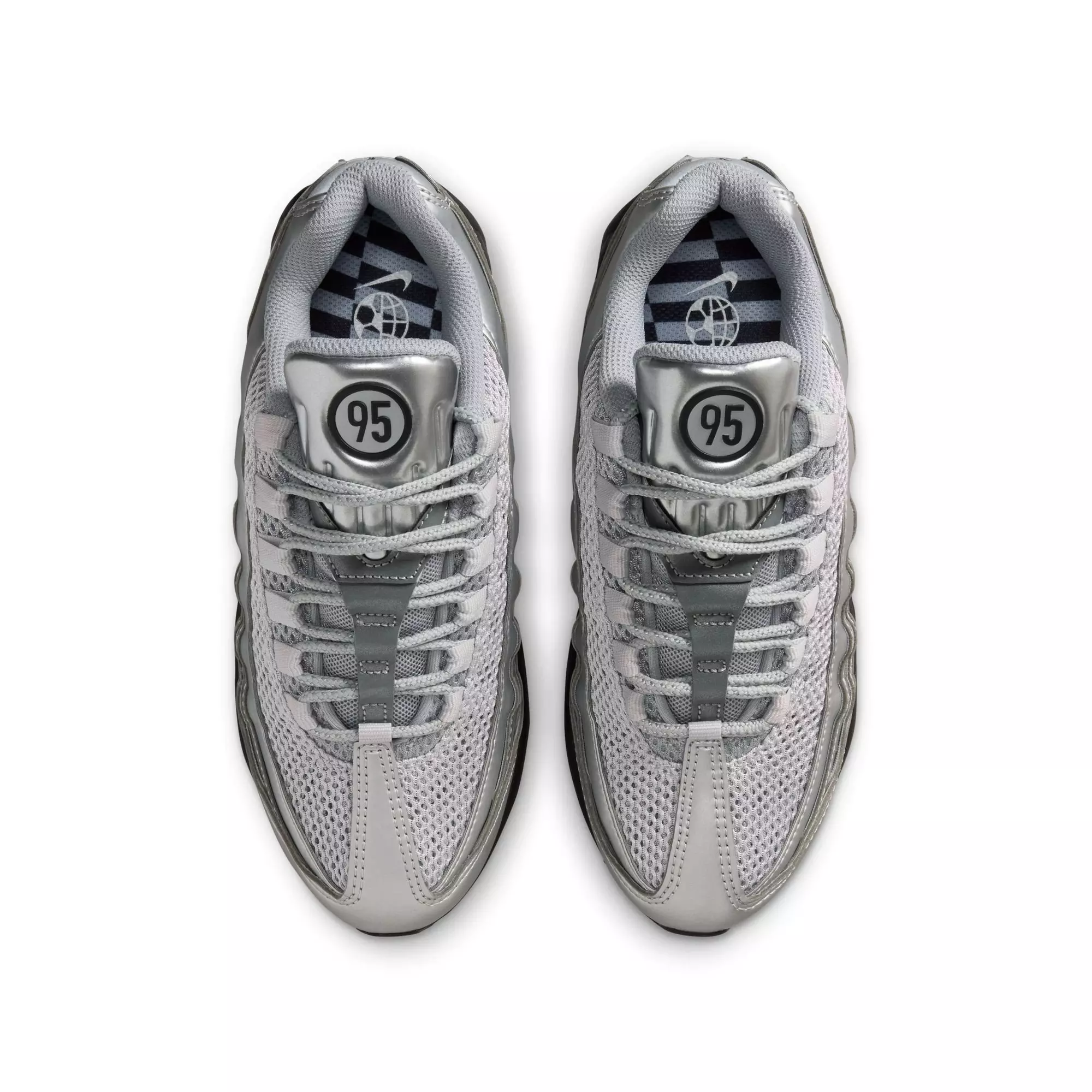 Nike Air Max 95 SE LTR "Metallic Silver/Black" Grade School Boys' Shoe - SILVER/BLACK